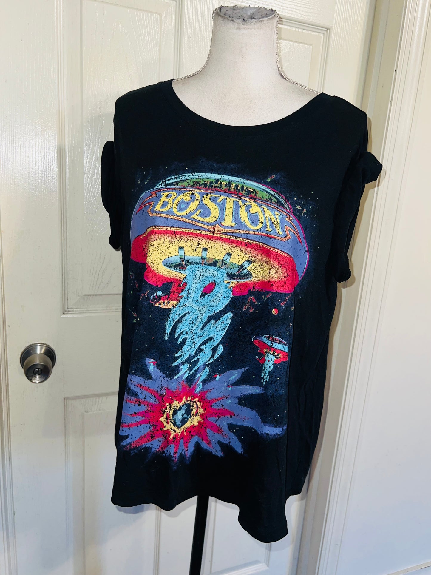 Boston Double Sided Oversized Distressed Tee