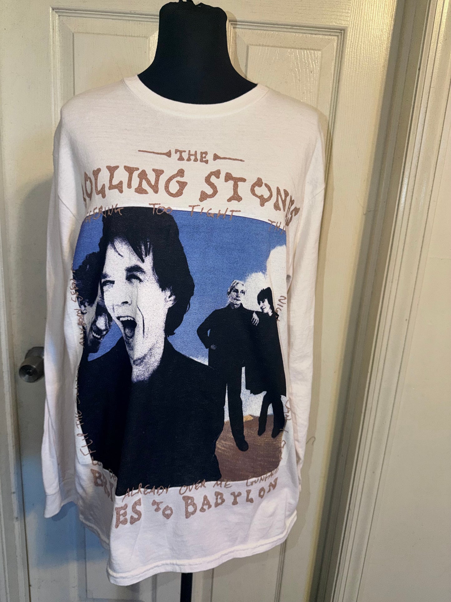 The Rolling Stones Oversized Distressed Long Sleeve Tee