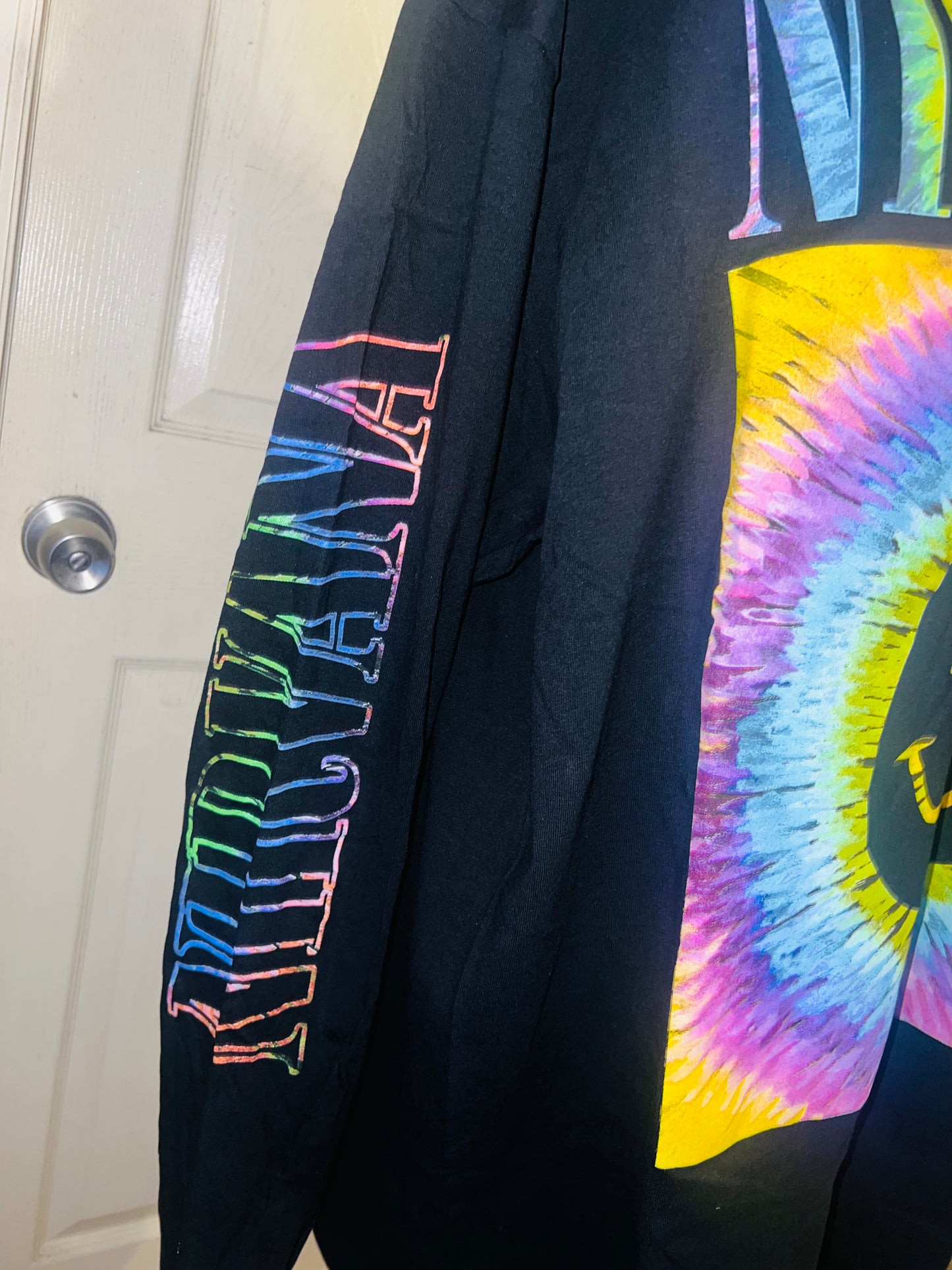 Nirvana Oversized Distressed Long Sleeve Tee