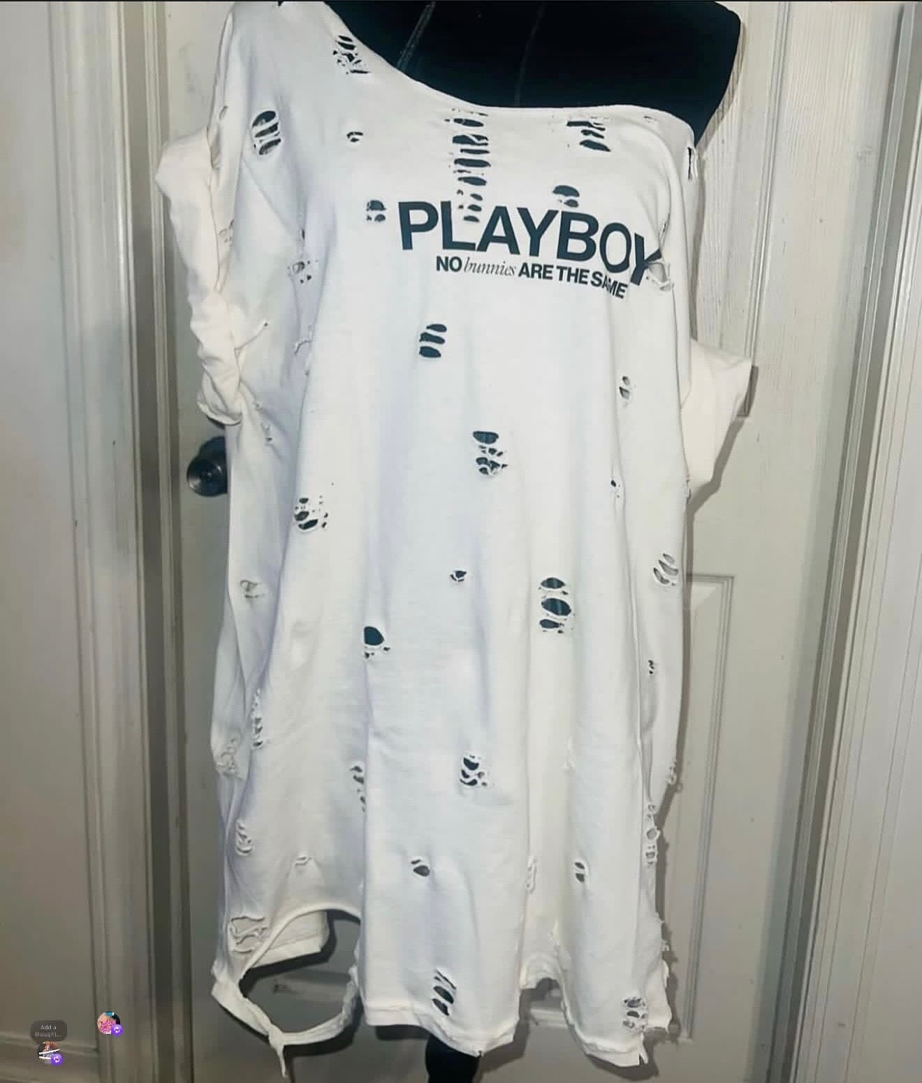 Playboy Double Sided Oversized Distressed Tee