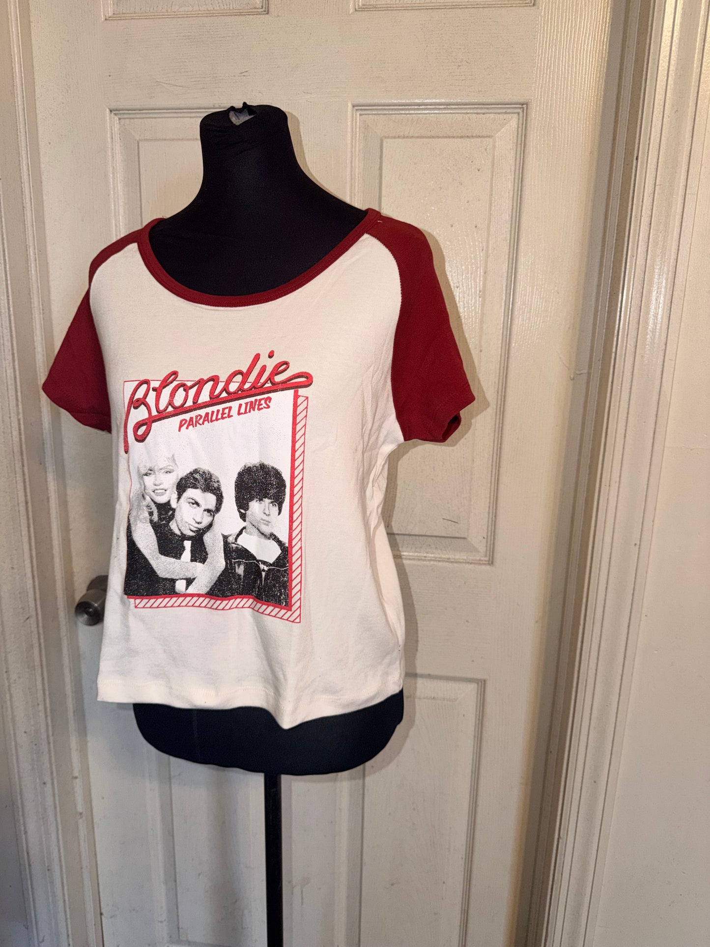 Blondie Distressed Raglan Baby Tee