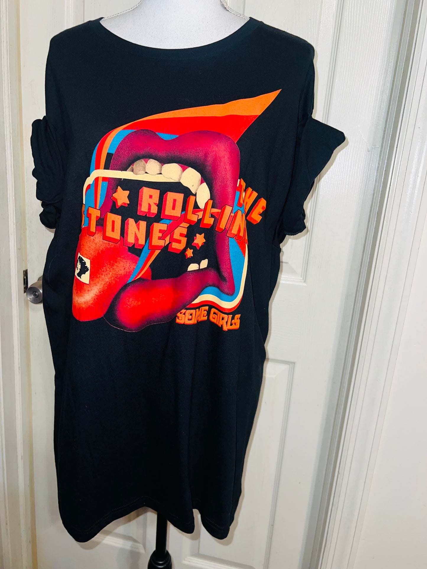 Rolling Stones “Girls” Oversized Distressed Tee