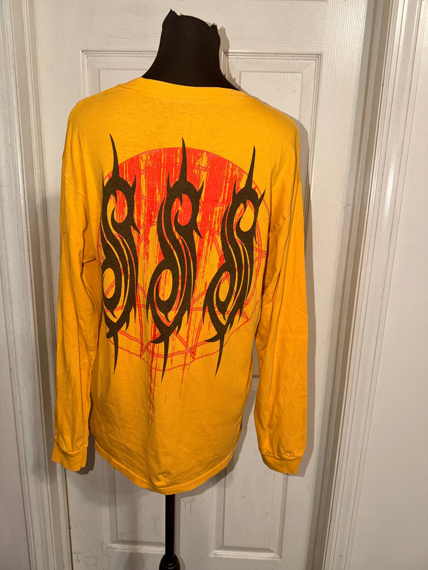 Slipknot Double Sided Vintage Oversized Distressed Long Sleeve Tee