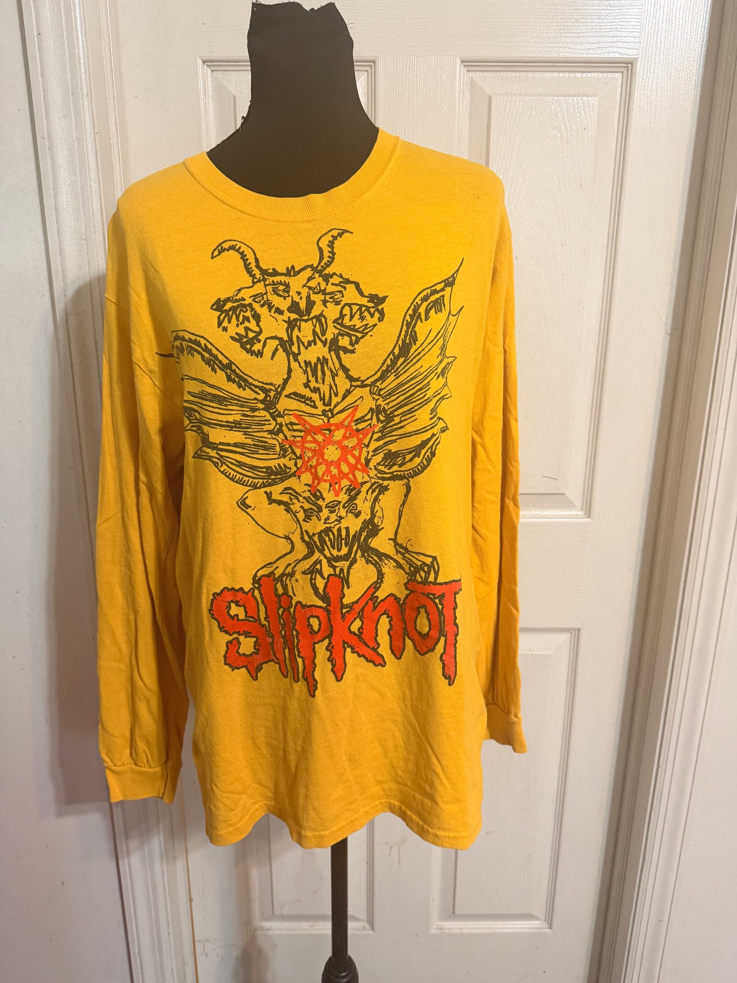 Slipknot Double Sided Vintage Oversized Distressed Long Sleeve Tee