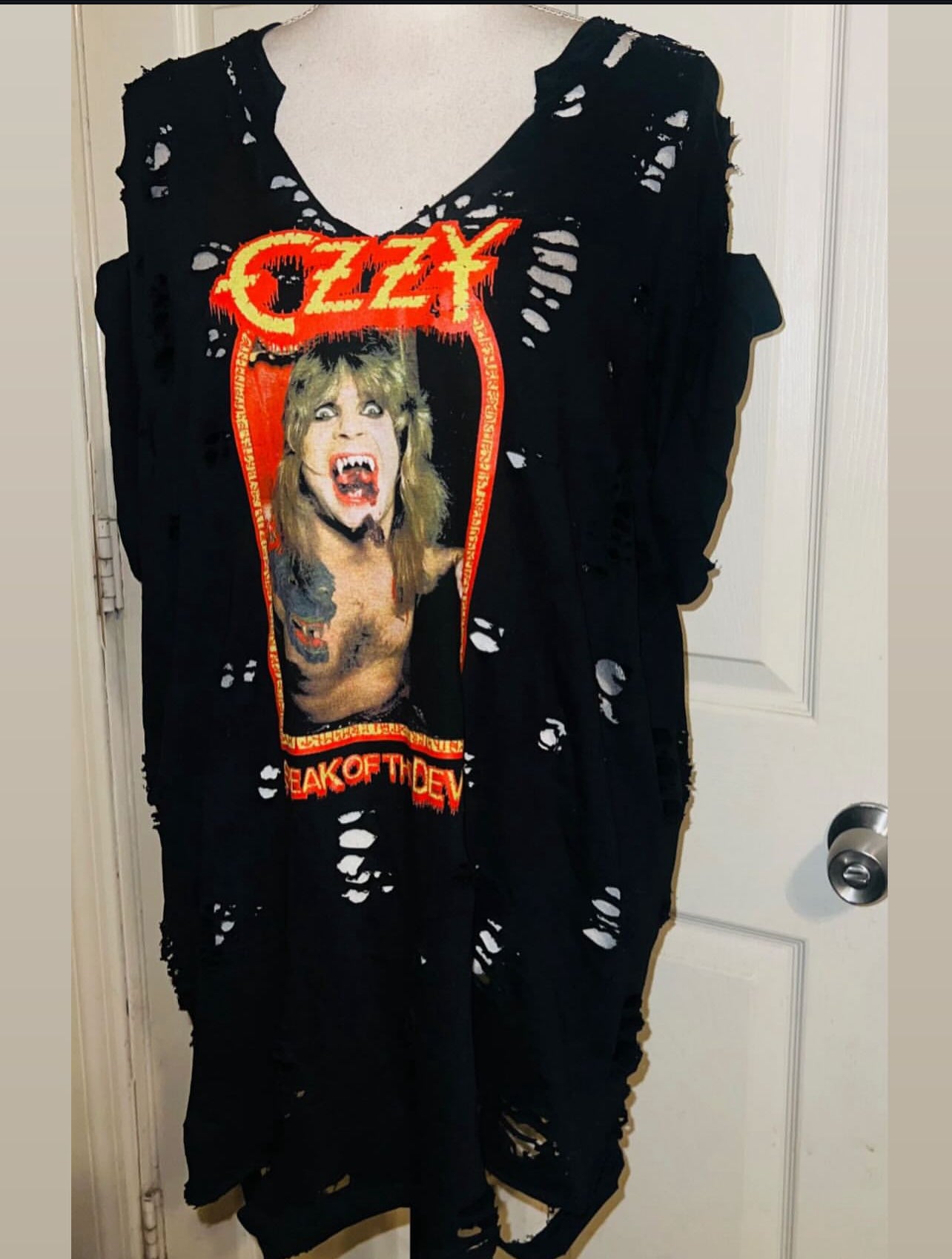Ozzy Osbourne Double Sided Oversized Distressed Tee