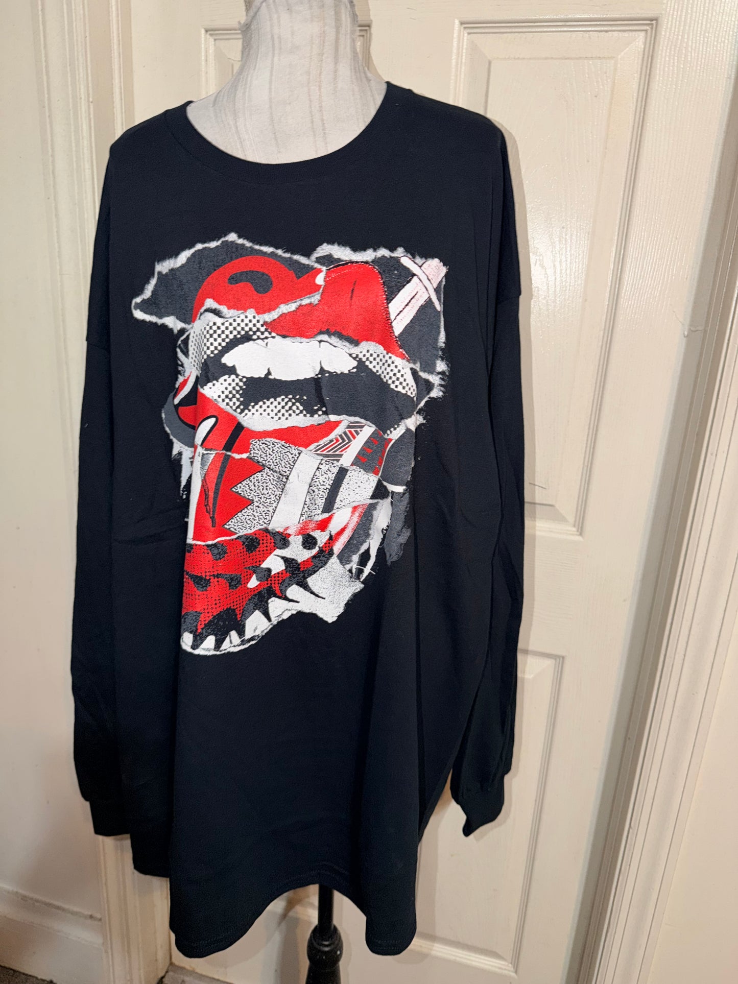 The Rolling Stones Oversized Distressed Long Sleeve Tee