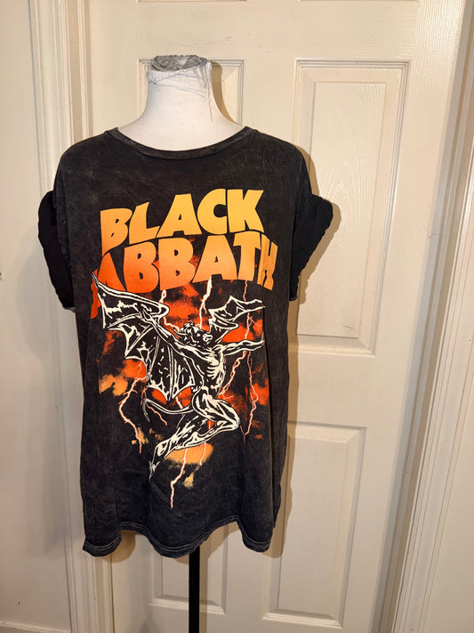 Black Sabbath Double Sided Oversized Distressed Tee