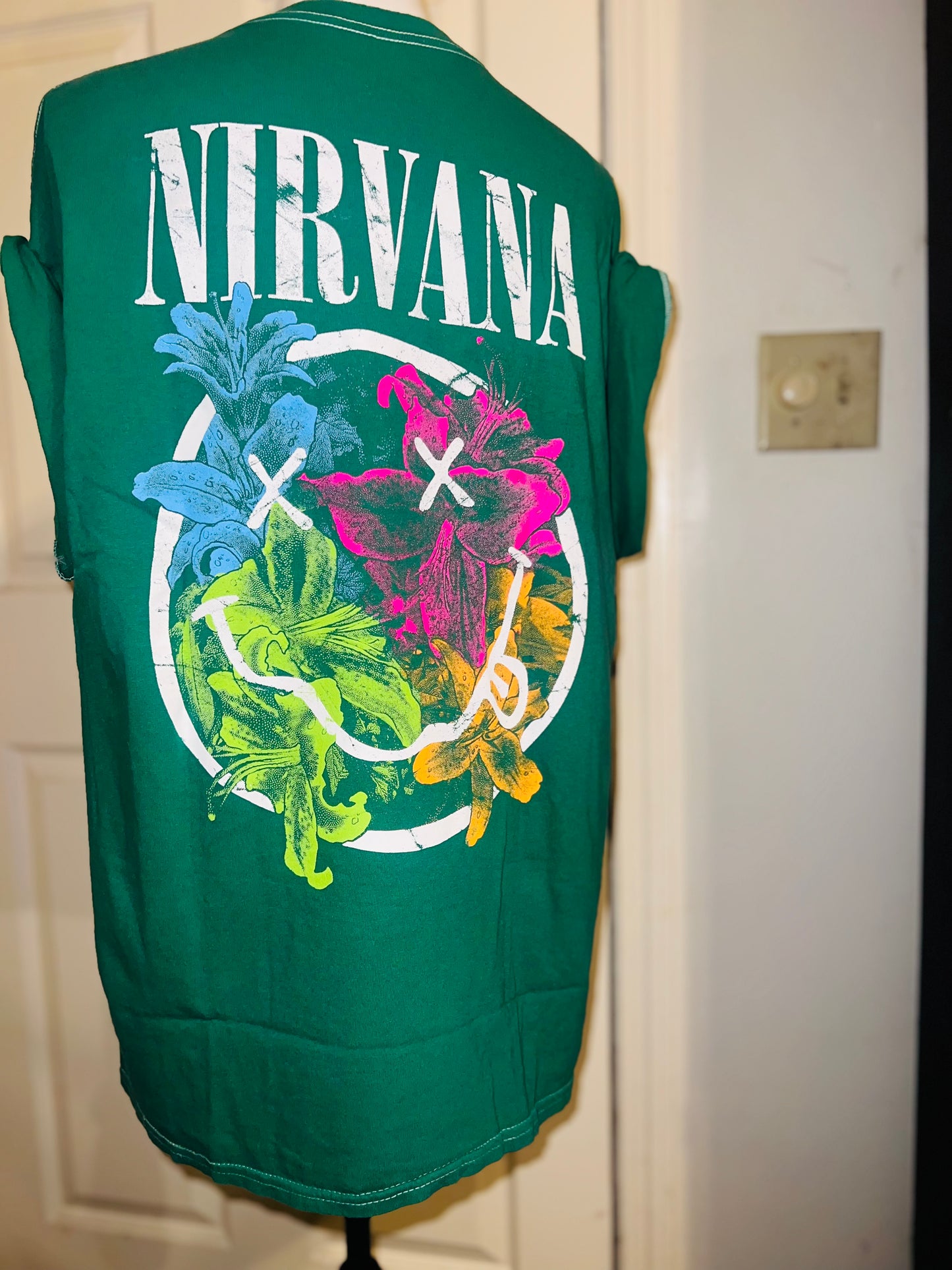 Nirvana Double Sided Oversized Distressed Tee