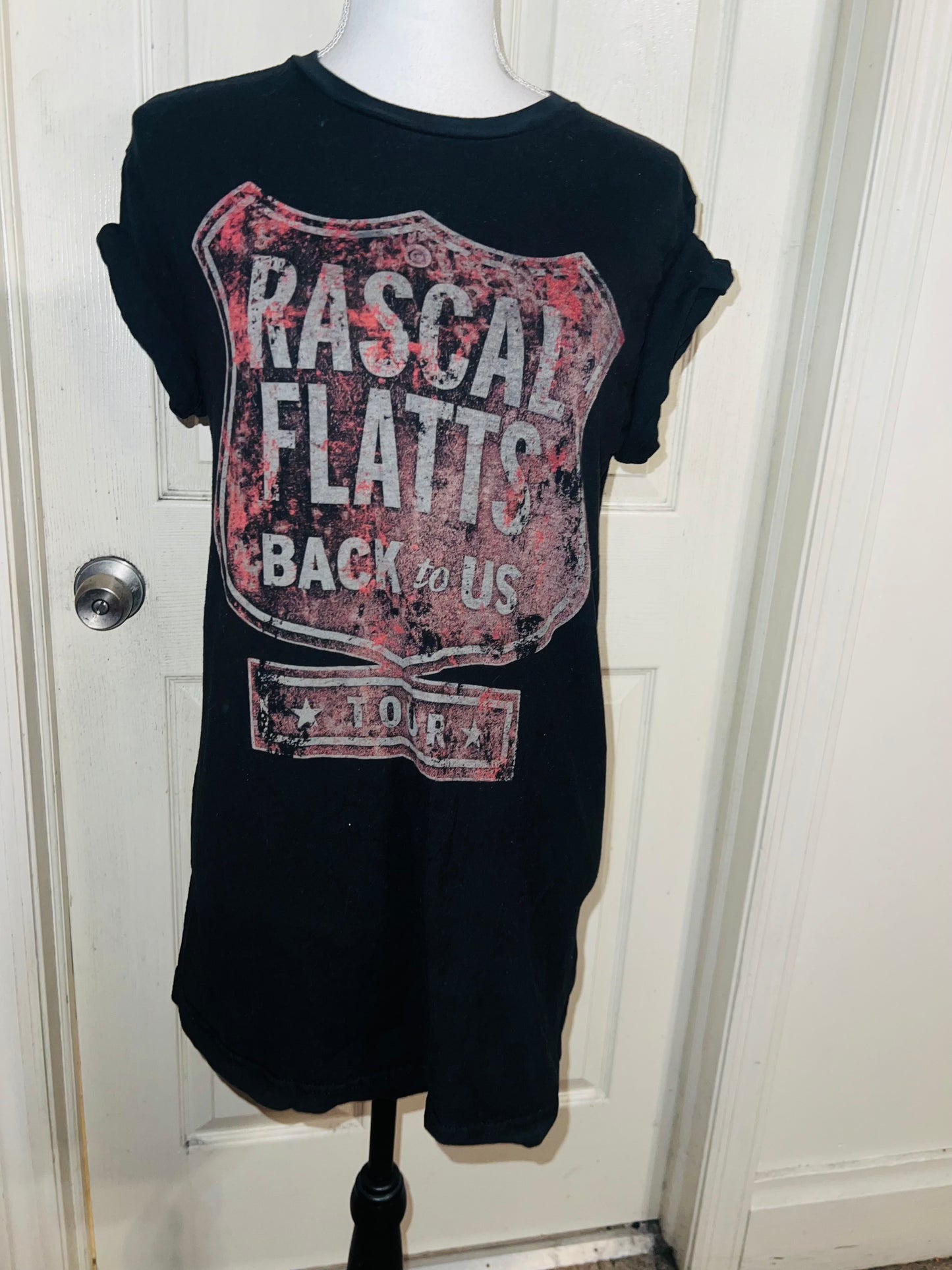 Rascal Flatts Double Sided Oversized Distressed Tee