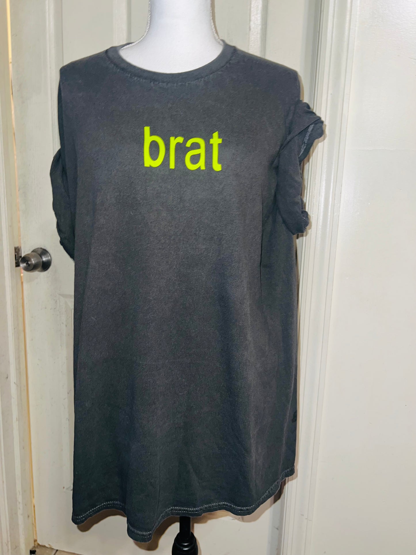 Charli XCX brat Double Sided Oversized Distressed Tee