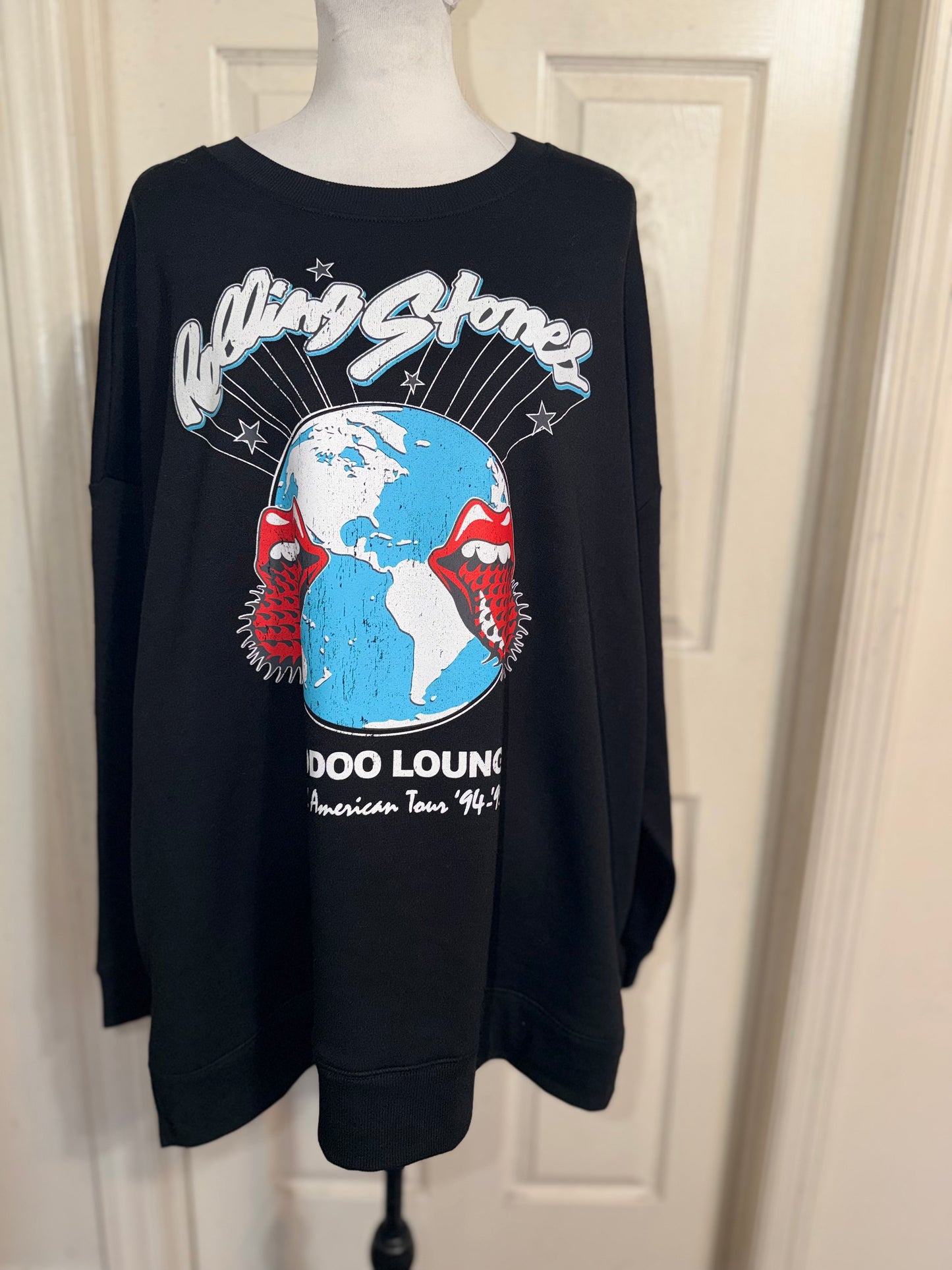 The Rolling Stones Double Sided Oversized Distressed Sweatshirt