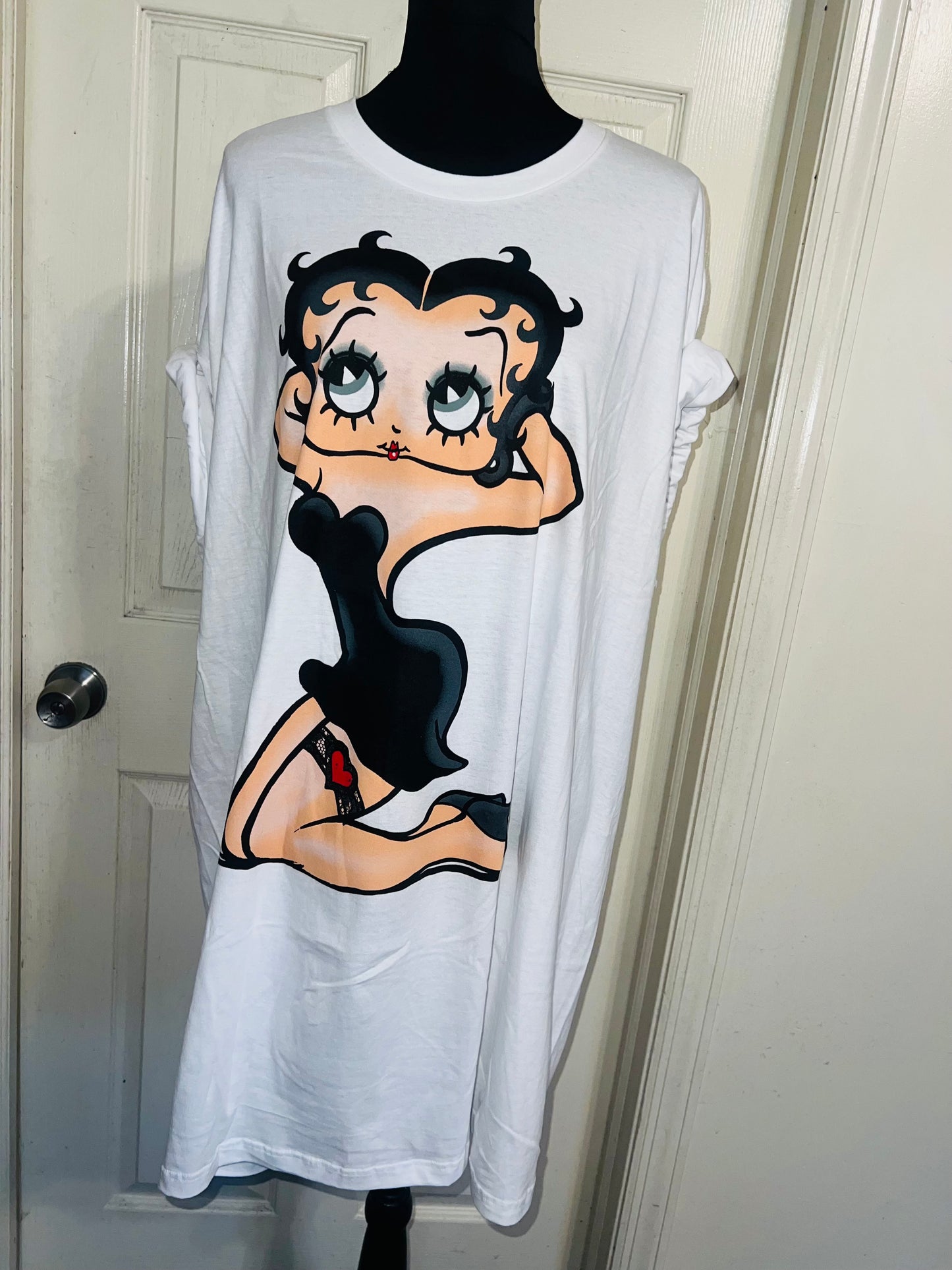Betty Boop Oversized Distressed T-Shirt Dress