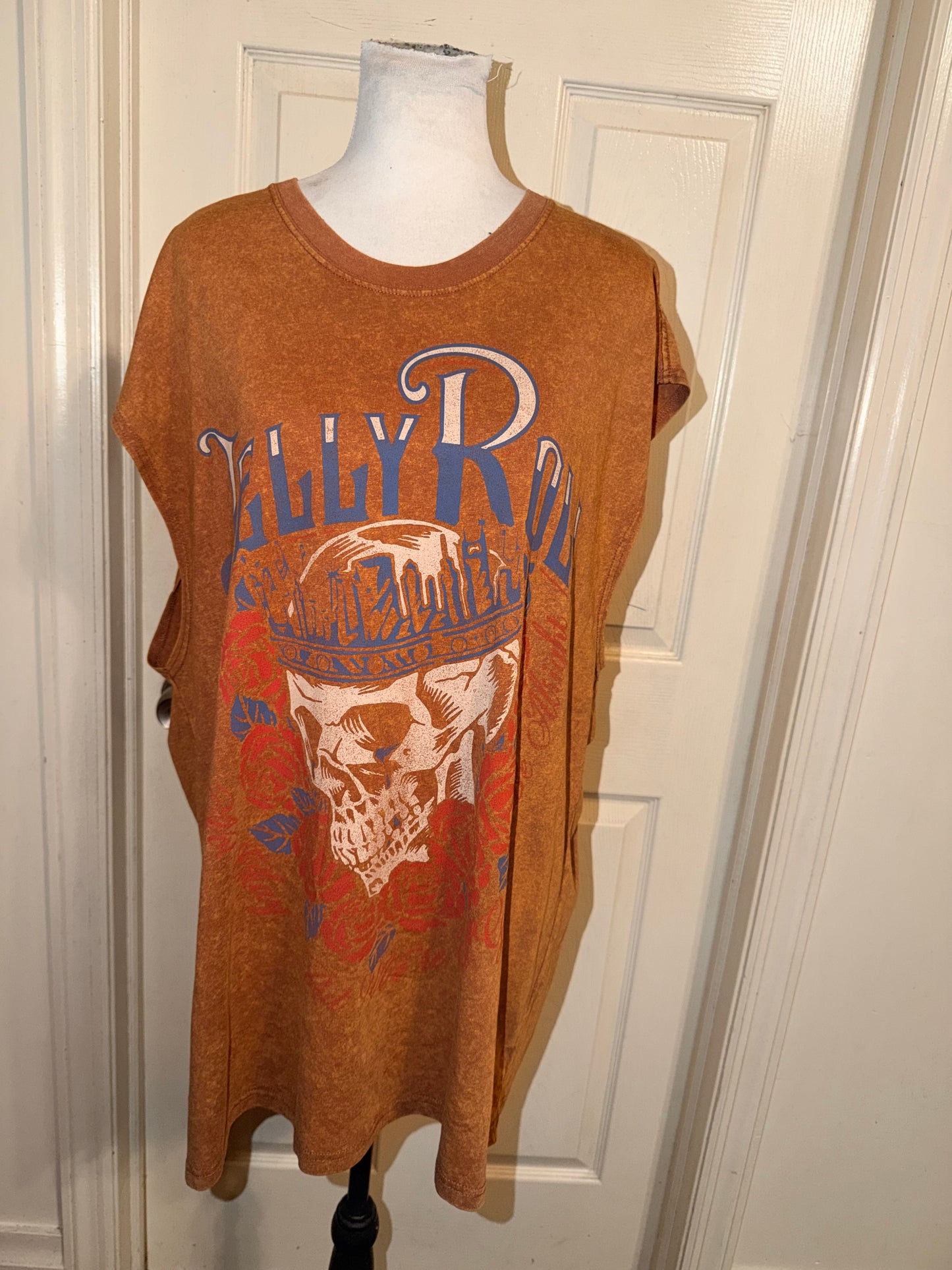 Jelly Roll Double Sided Oversized Distressed Tank