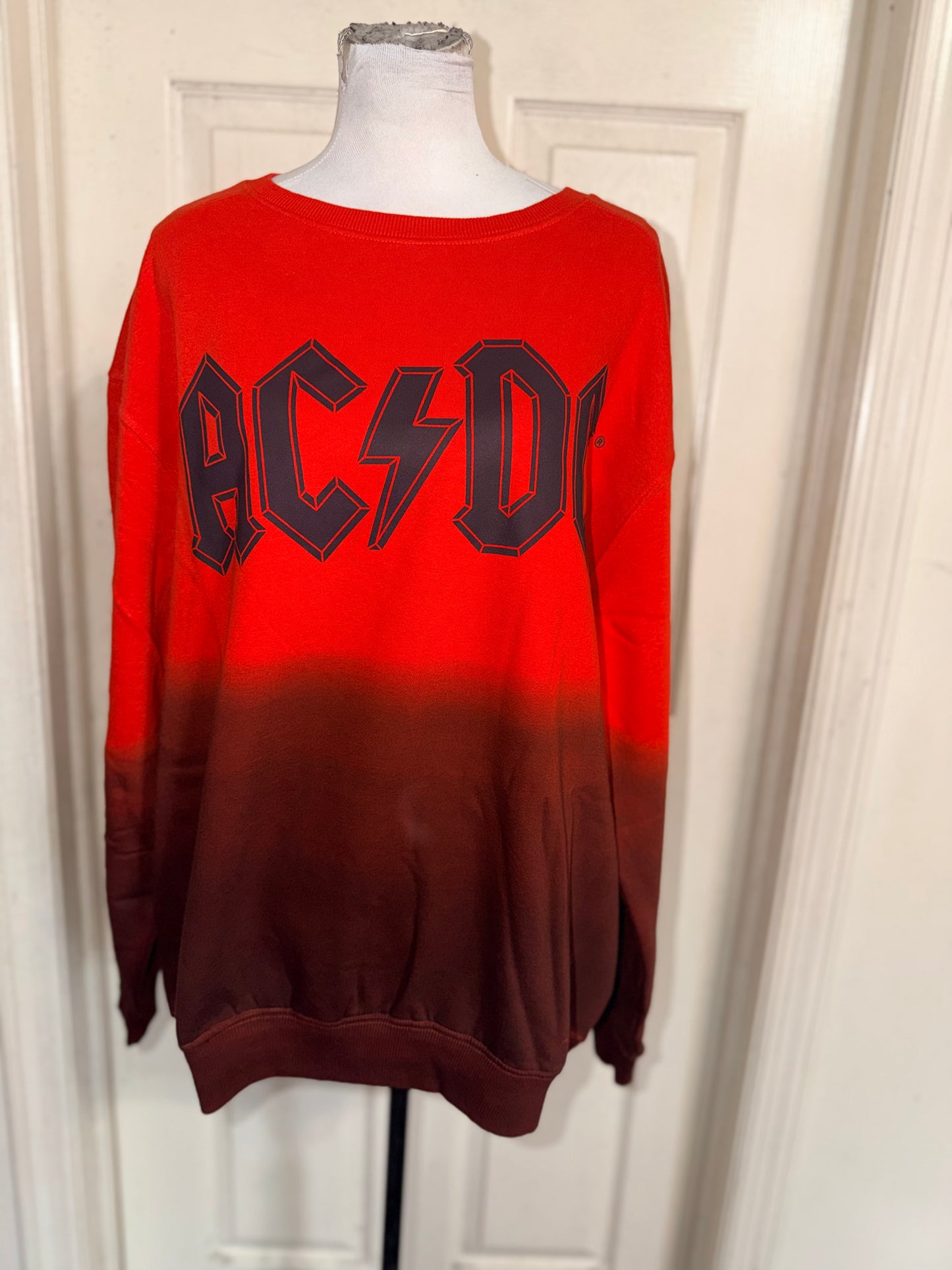 AC/DC Oversized Distressed Sweatshirt