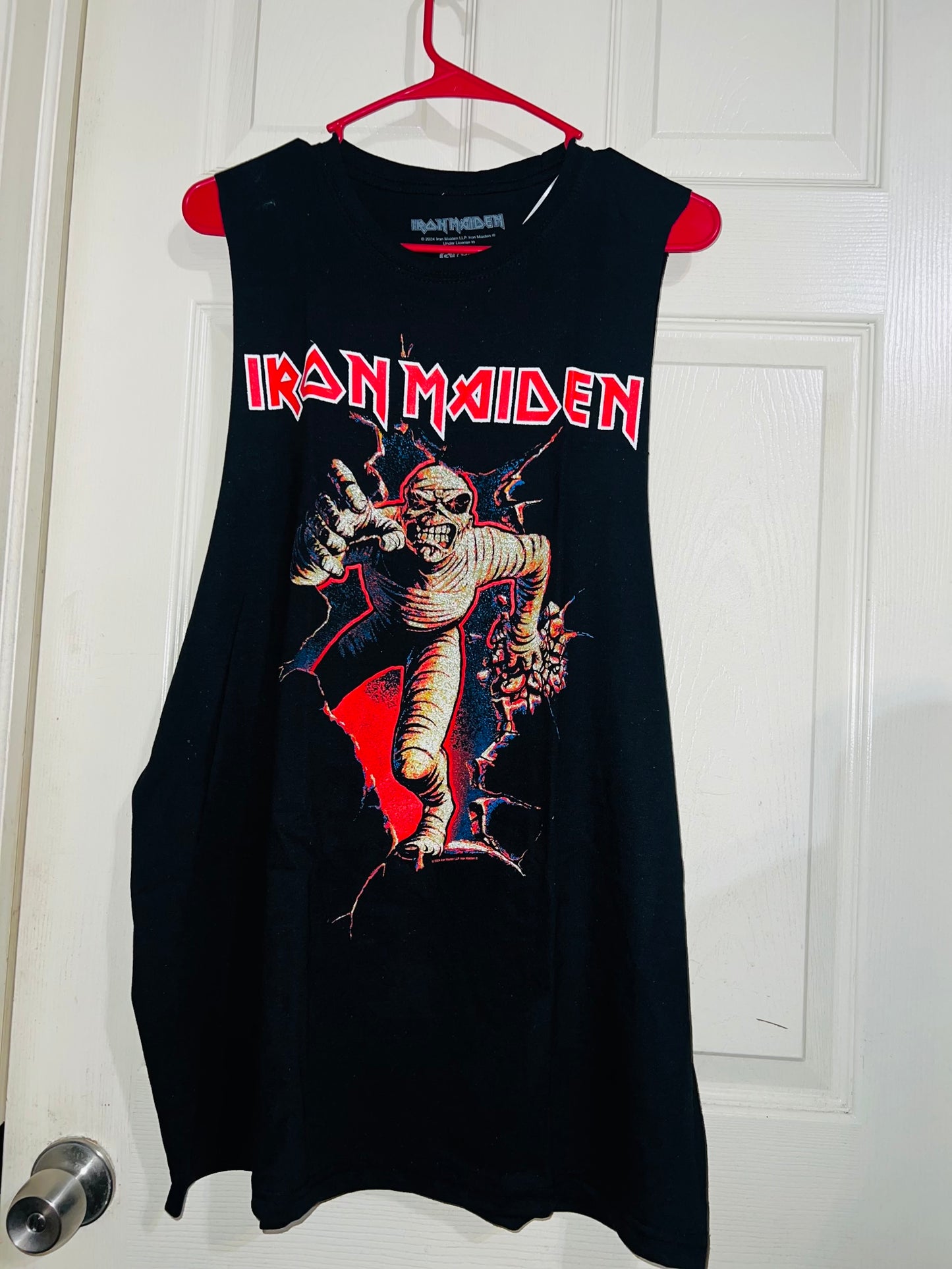 Iron Maiden Oversized Distressed Muscle Tee