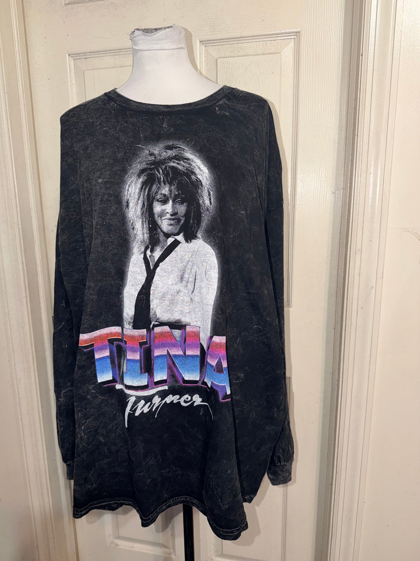 Tina Turner Oversized Distressed Long Sleeve Tee