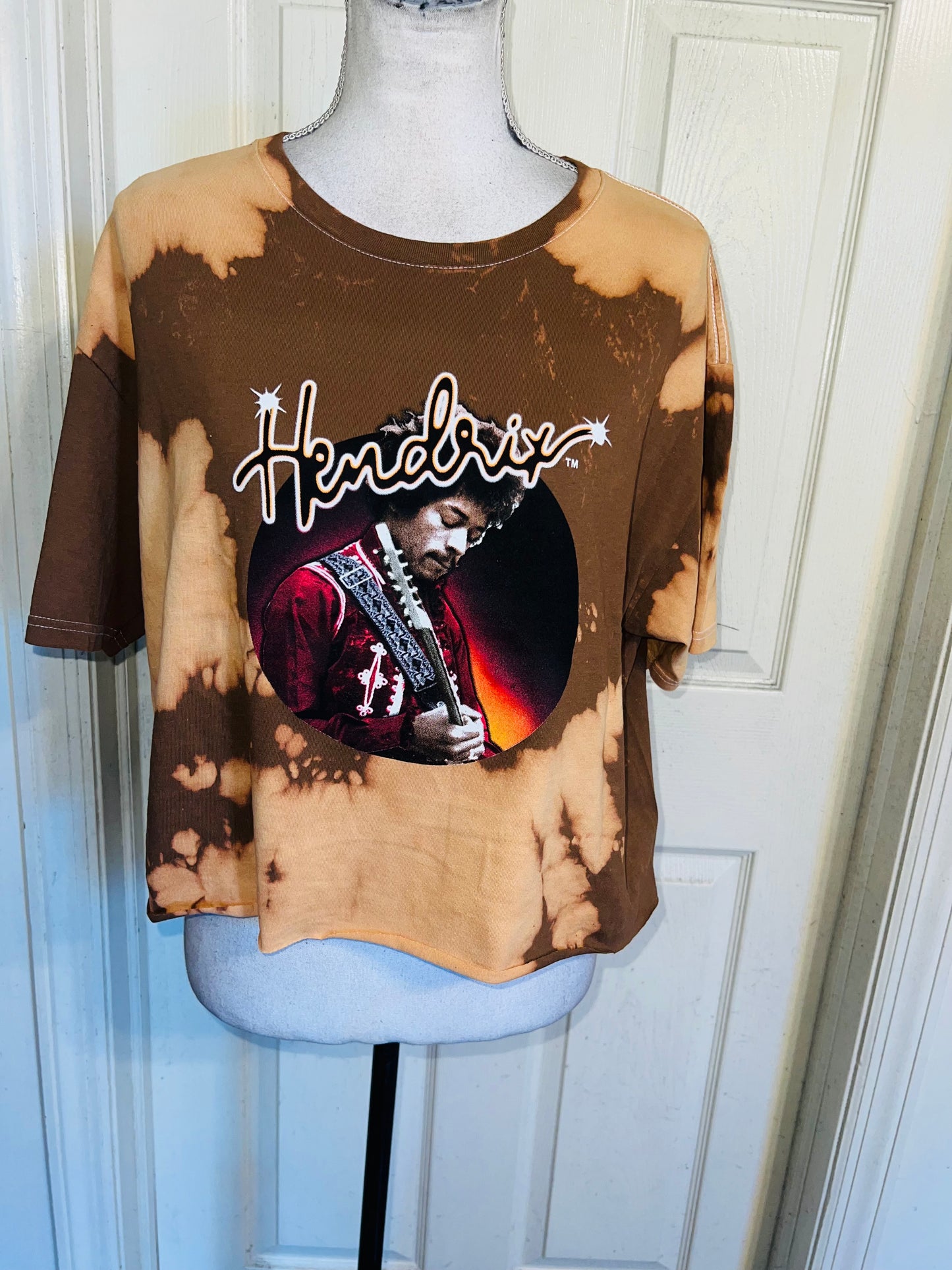 Jim Hendrix Oversized Distressed Cropped Tee