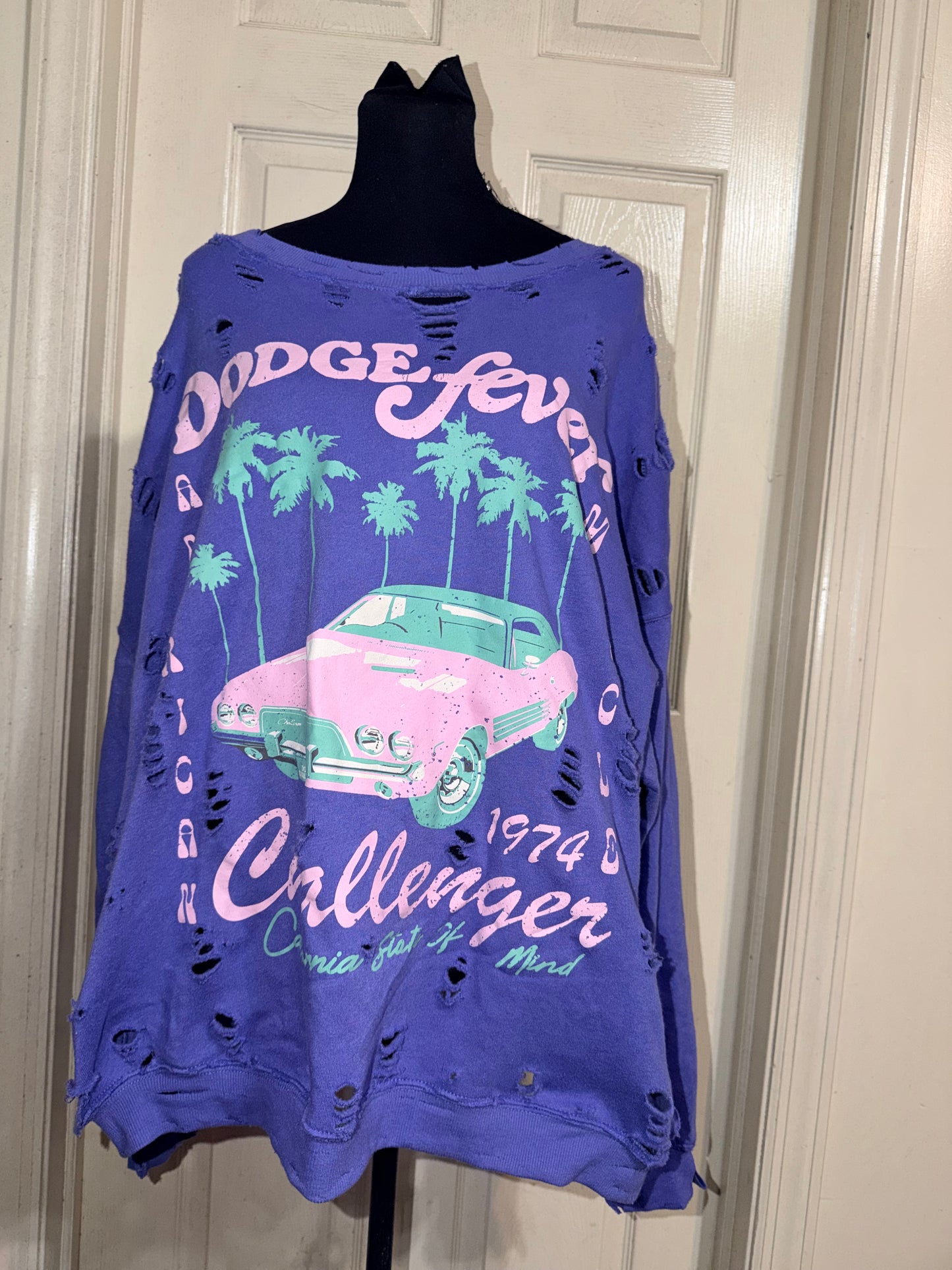 Dodge Challenger Oversize Distressed Sweatshirt