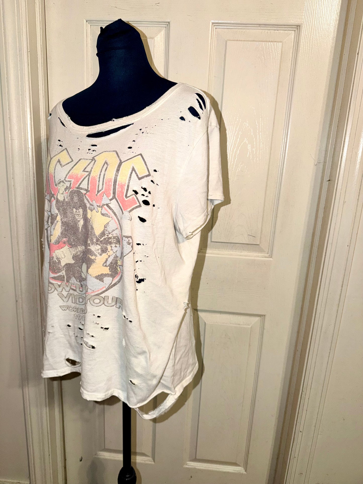 AC/DC Oversized Distressed Tee (as is)