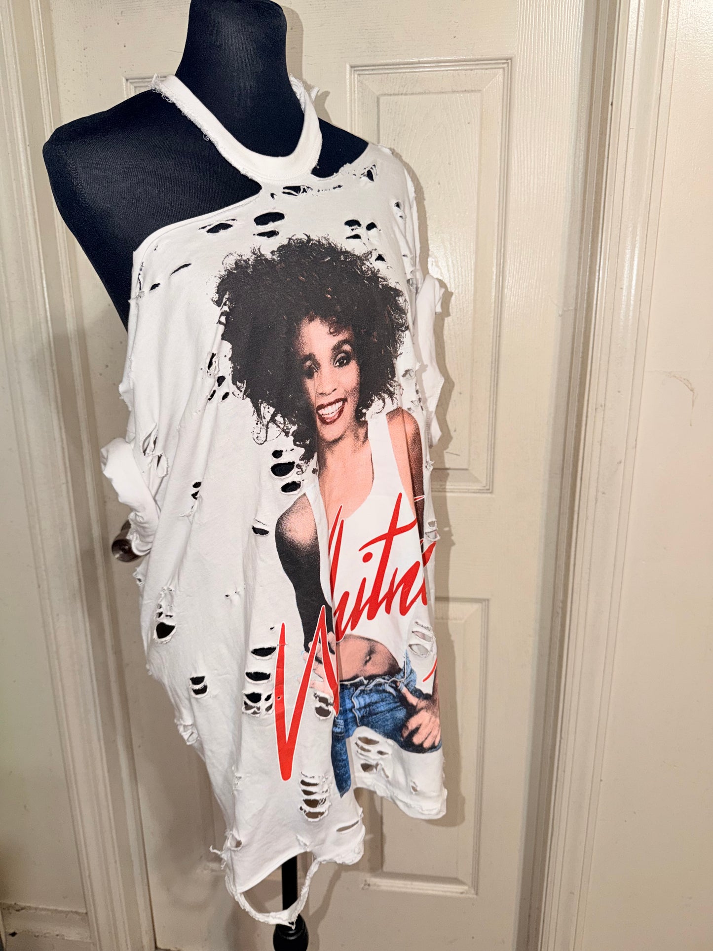 Whitney Houston Oversized Distressed Tee (As Is)