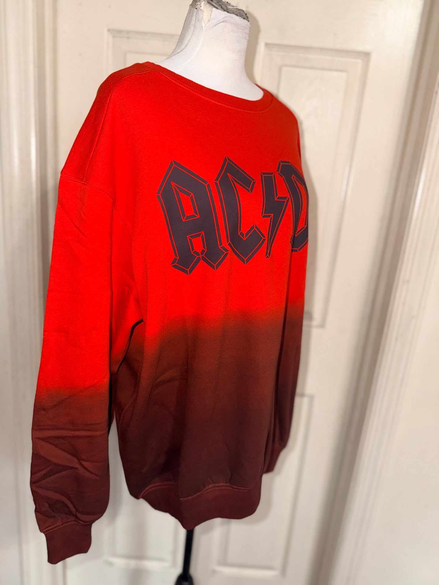 AC/DC Oversized Distressed Sweatshirt