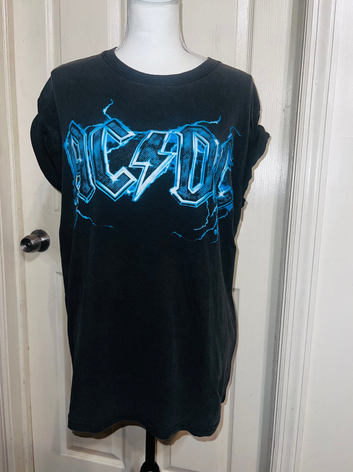 AC/DC Double Sided Oversized Distressed Tee