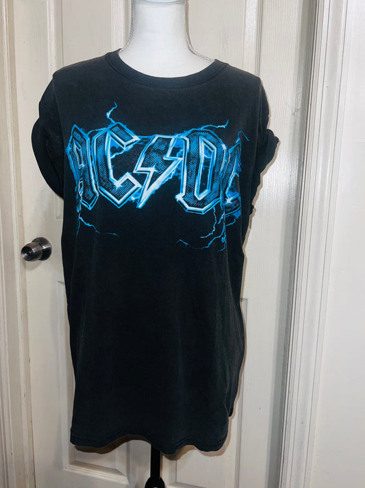 AC/DC Double Sided Oversized Distressed Tee