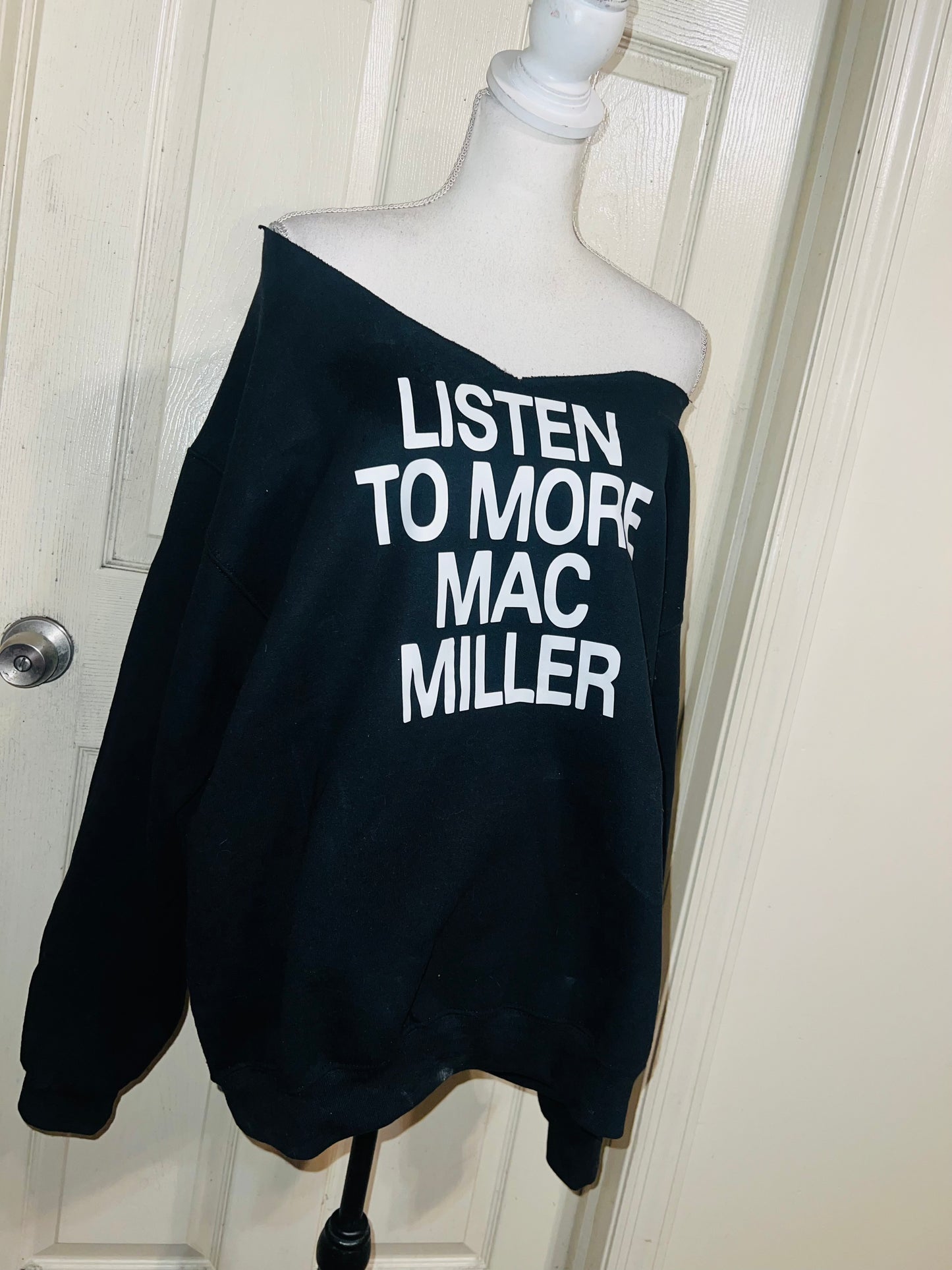 Mac Miller Oversized Distressed Sweatshirt