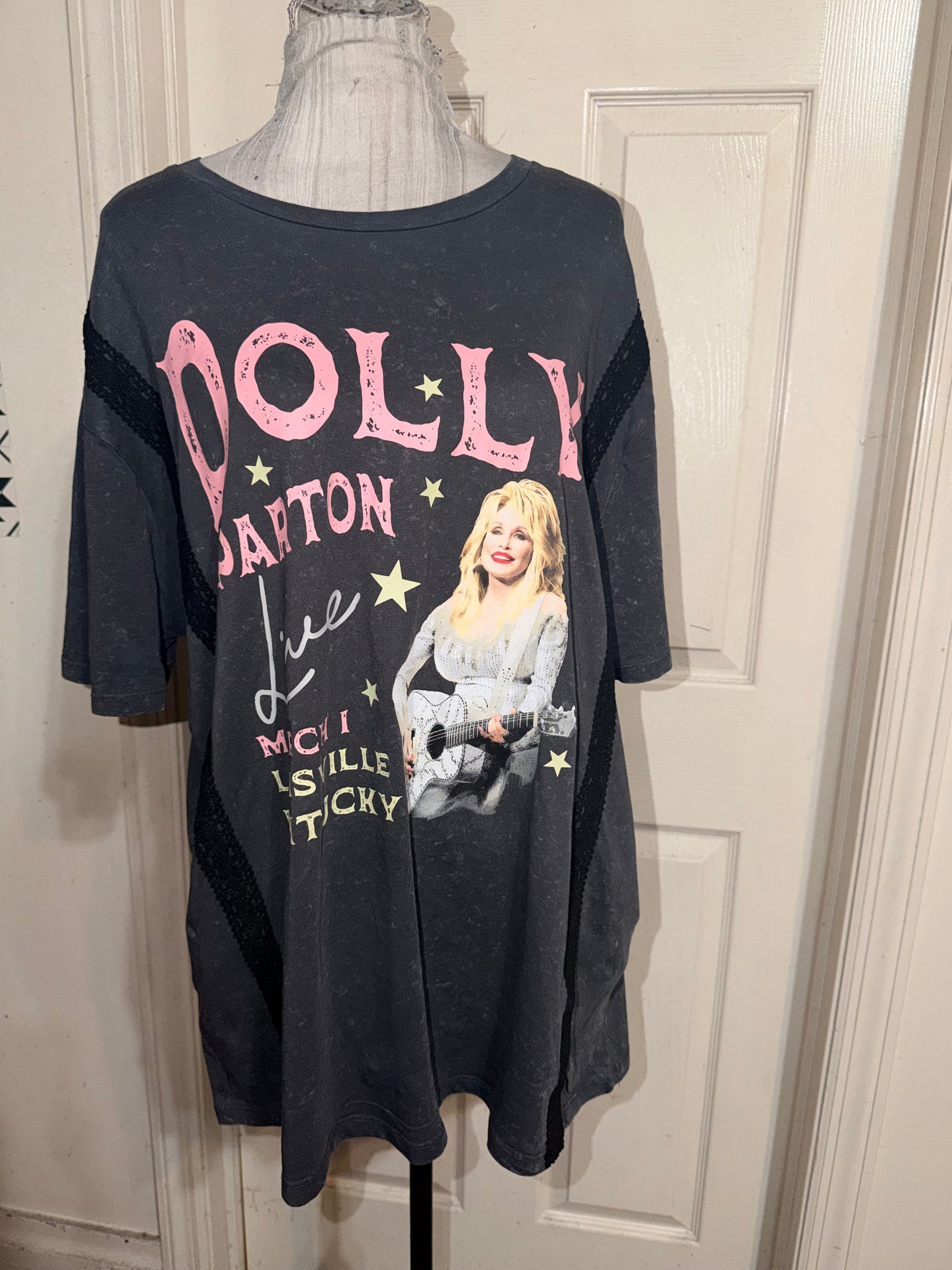 Dolly Parton Double Sided Oversized Distressed Tee