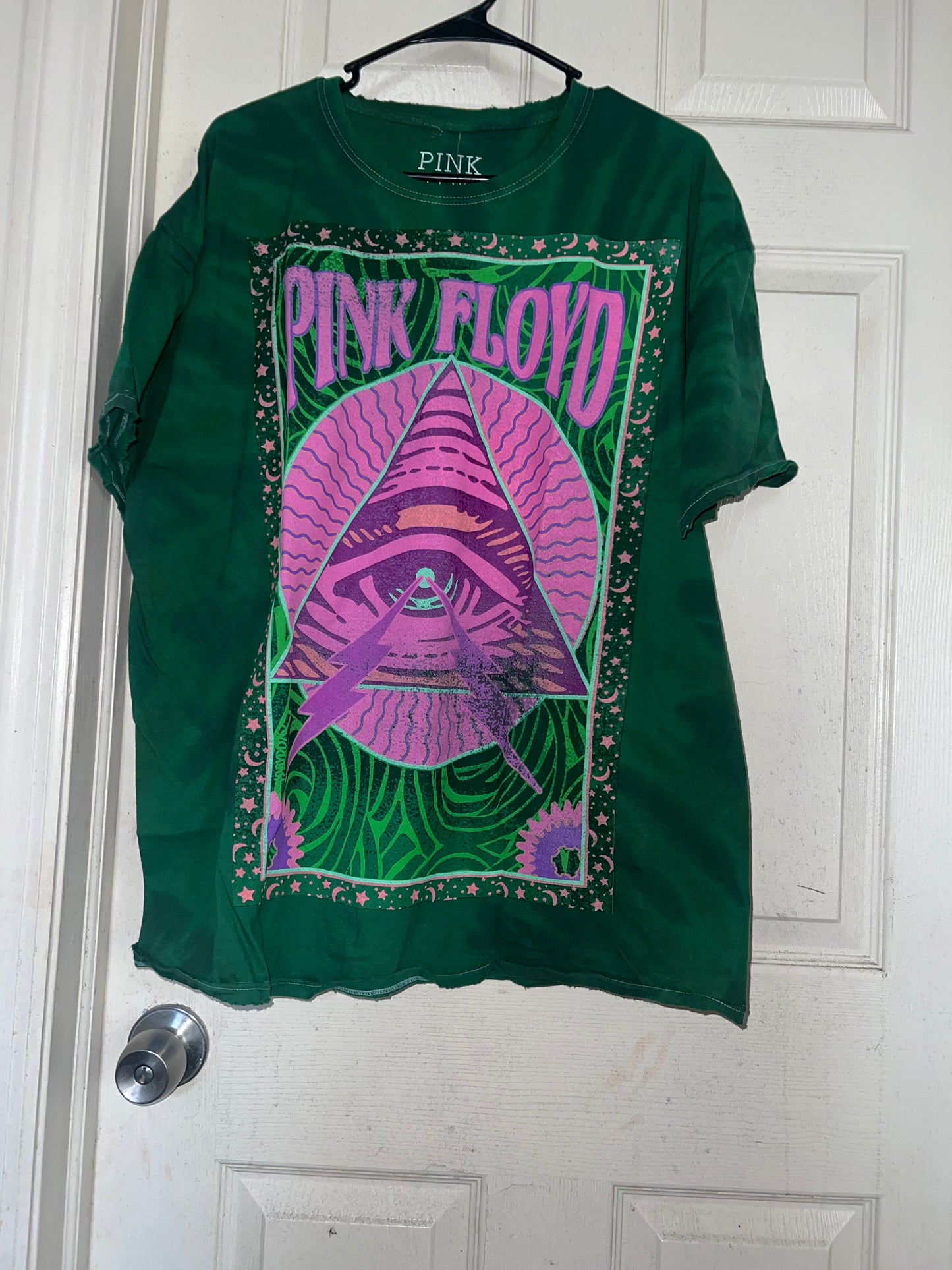 Pink Floyd Tie Dye Oversized Distressed Tee