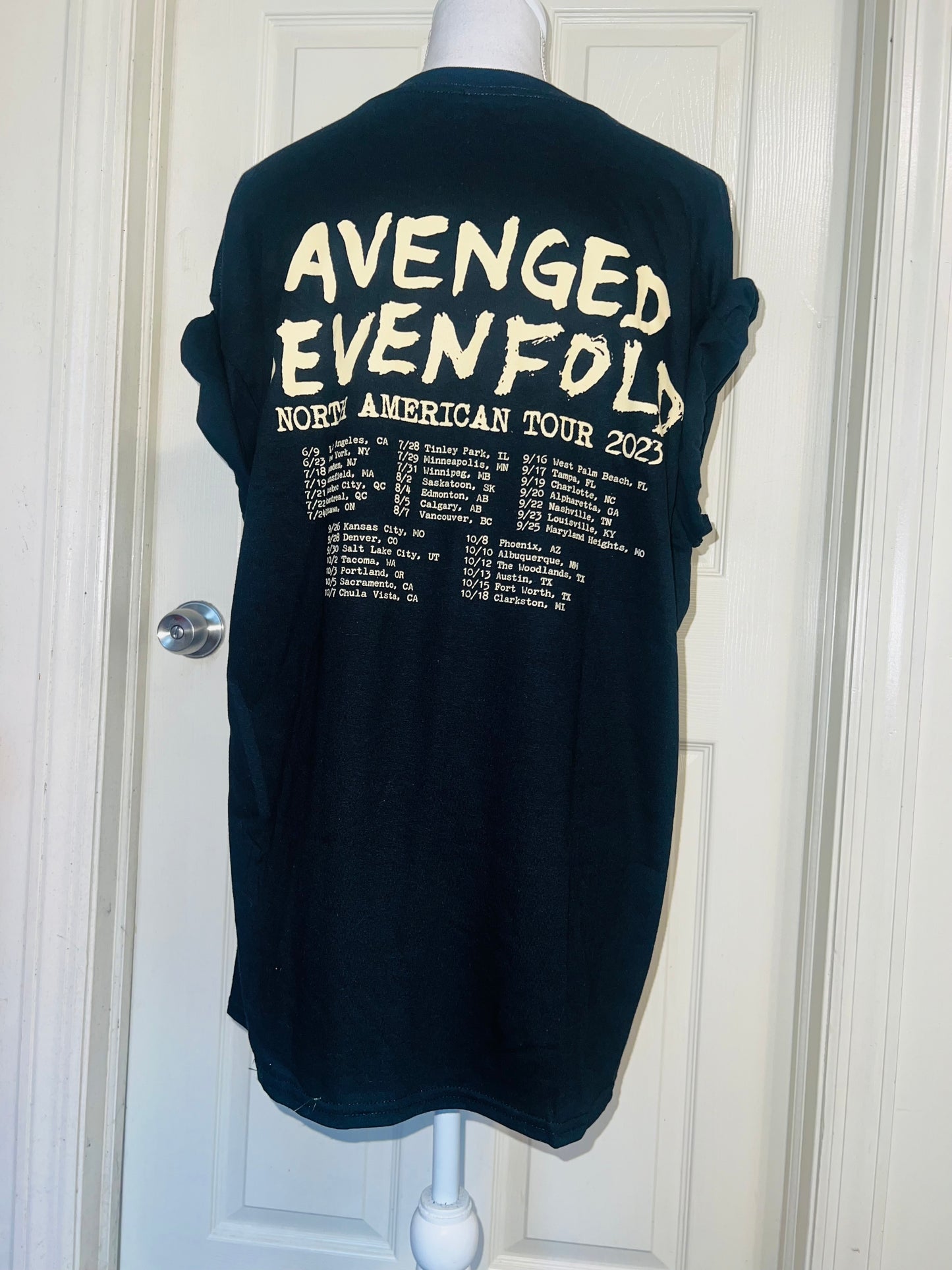 Avenged Sevenfold Double Sided Oversized Distressed Tee