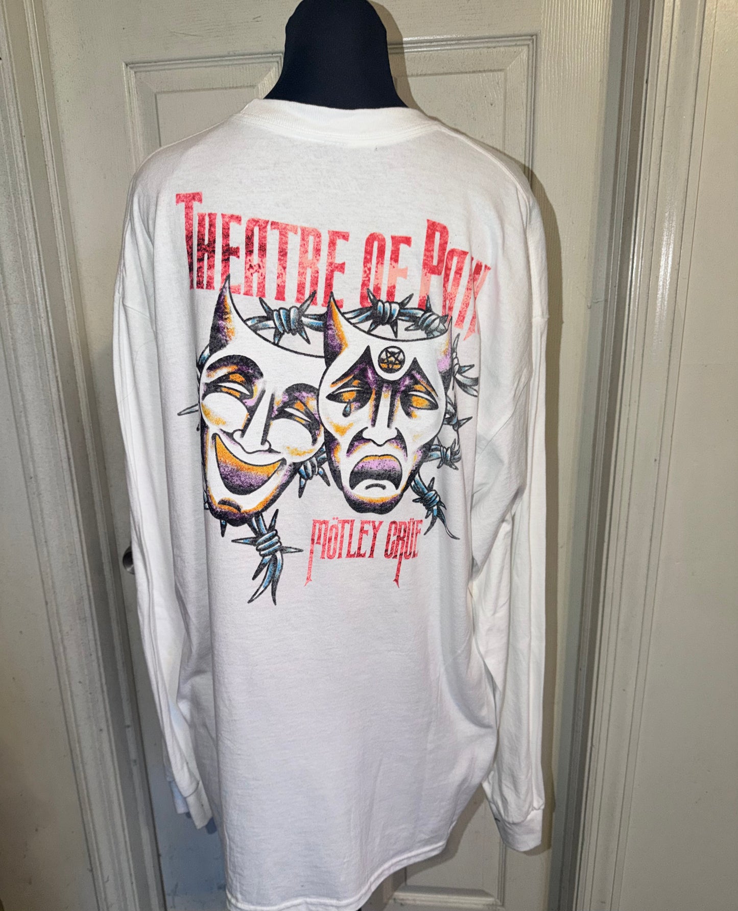 Motley Crue Double Sided Oversized Distressed Long Sleeve Tee