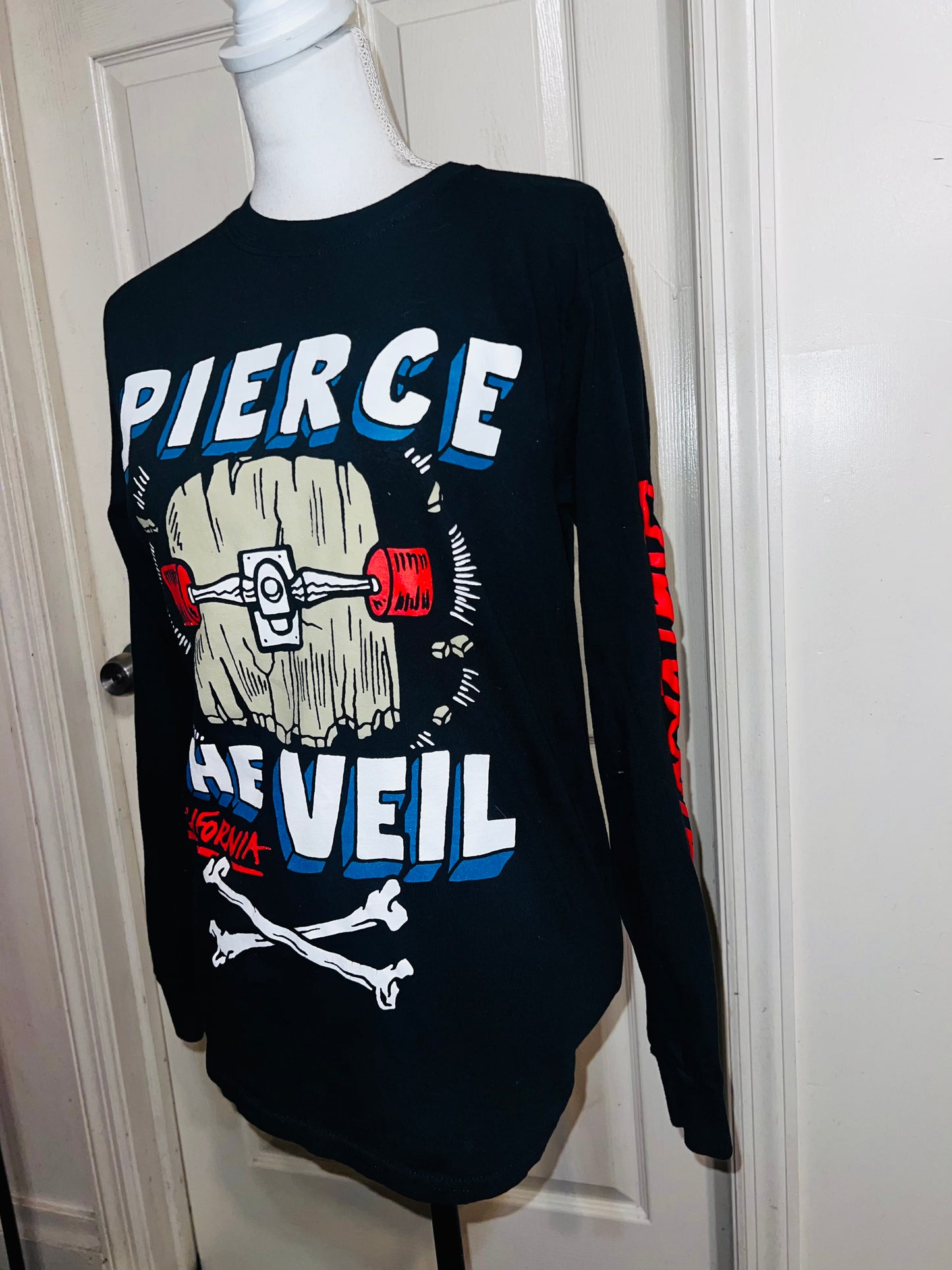 Pierce the Veil Oversized Distressed Long Sleeve Shirt