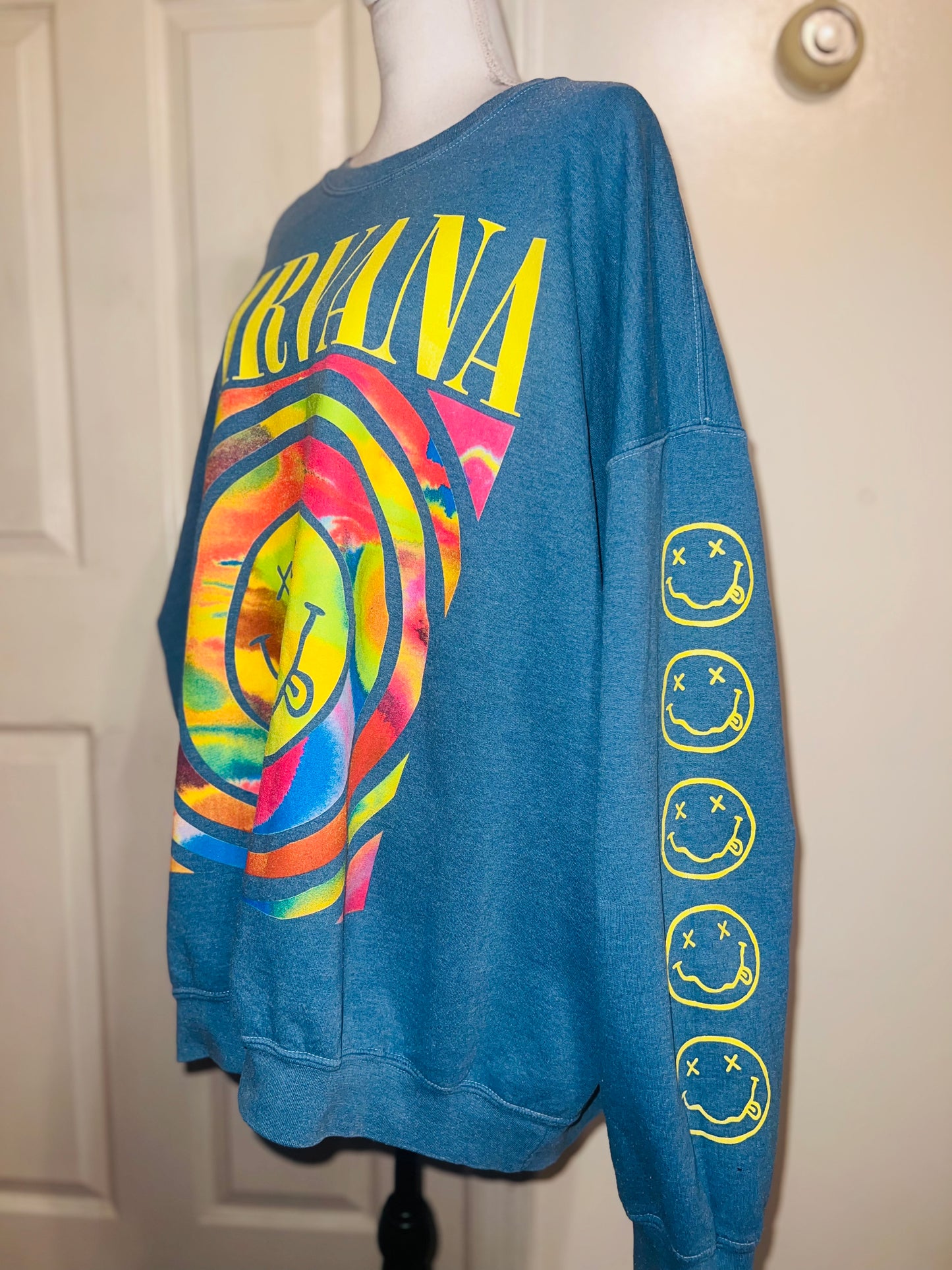 Nirvana Oversized Distressed Sweatshirt