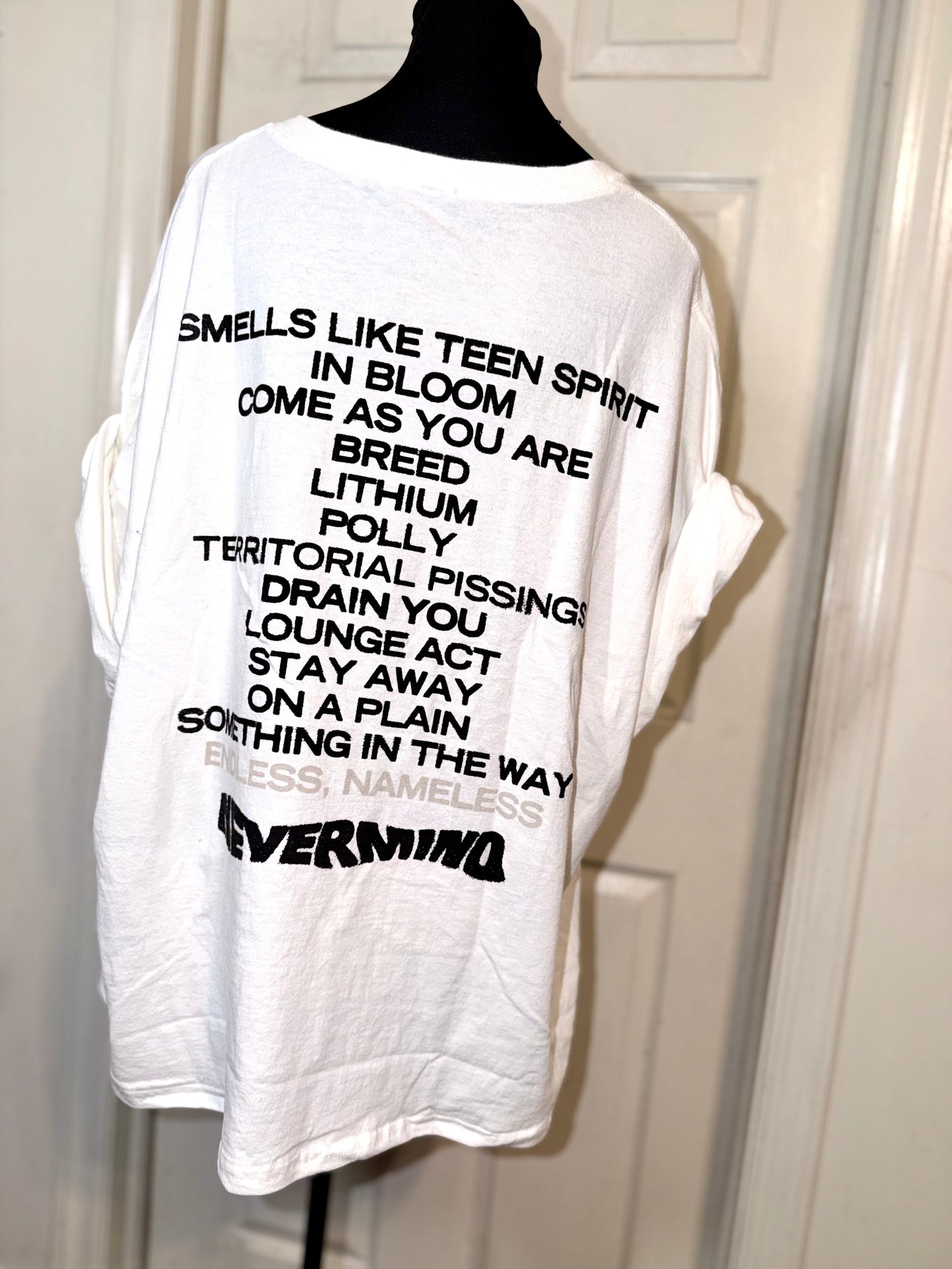 Nirvana Double Sided Oversized Distressed Tee