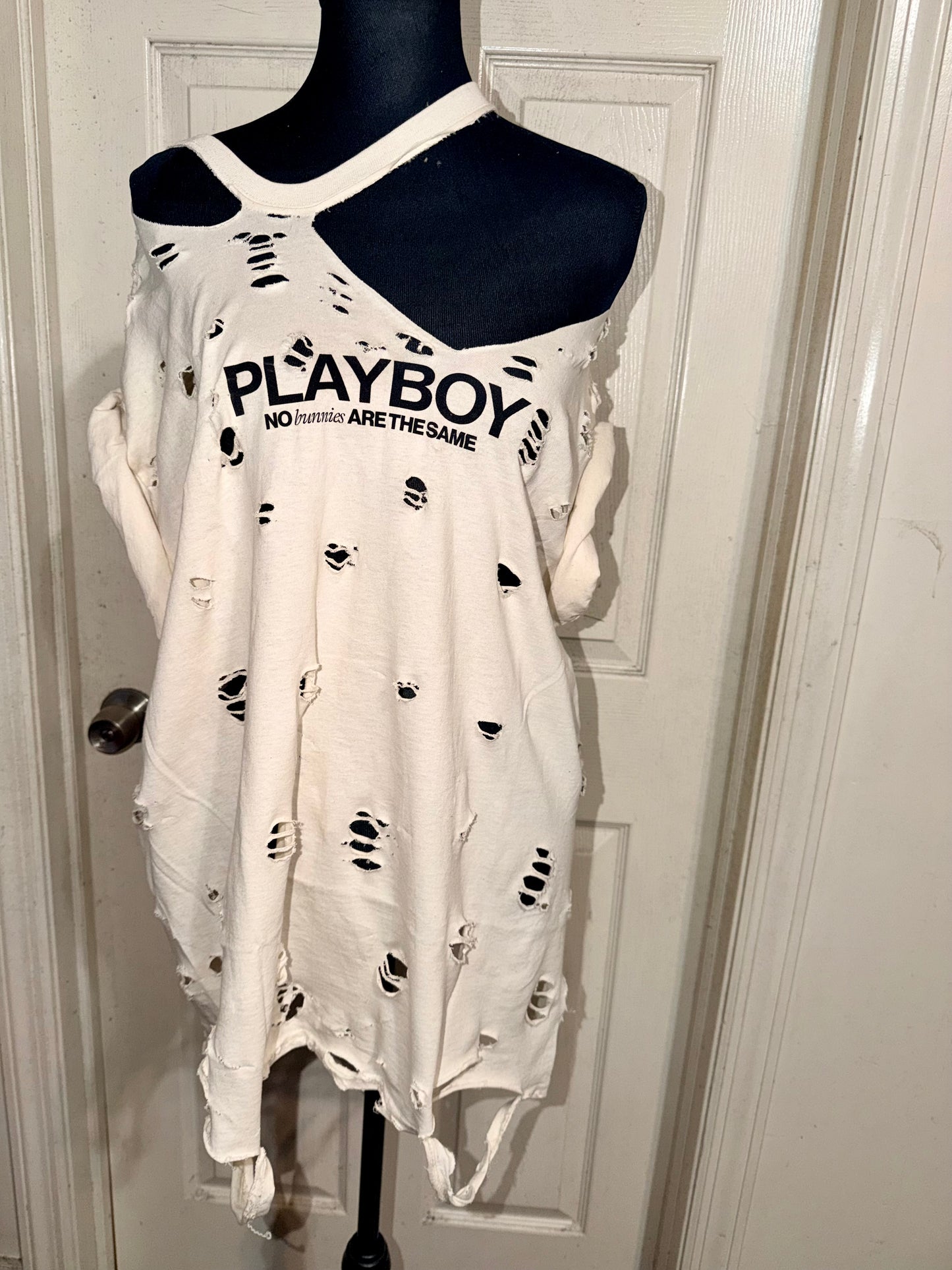 Playboy Double Sided Oversized Distressed Tee