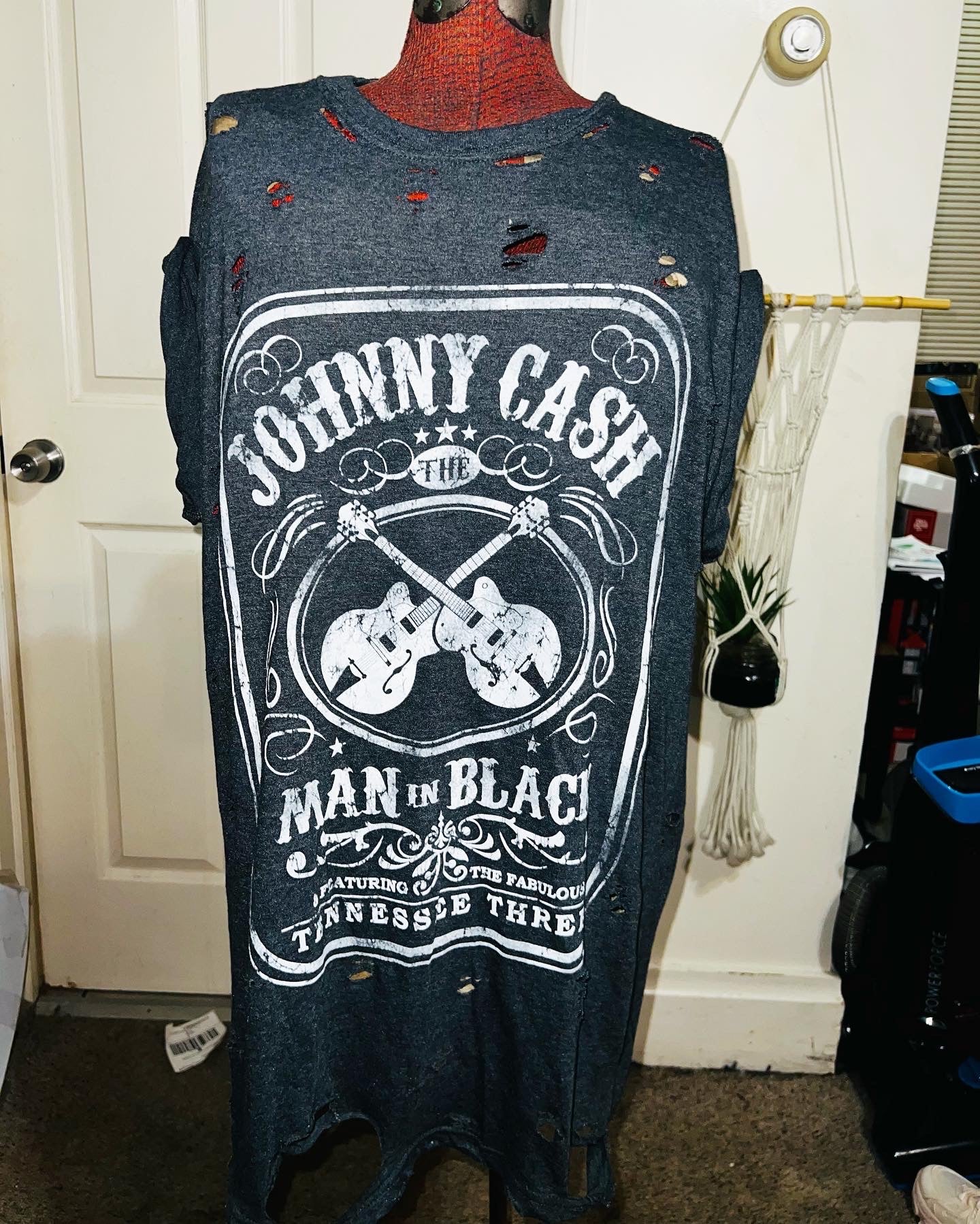 Johnny Cash Oversized Distressed Tee