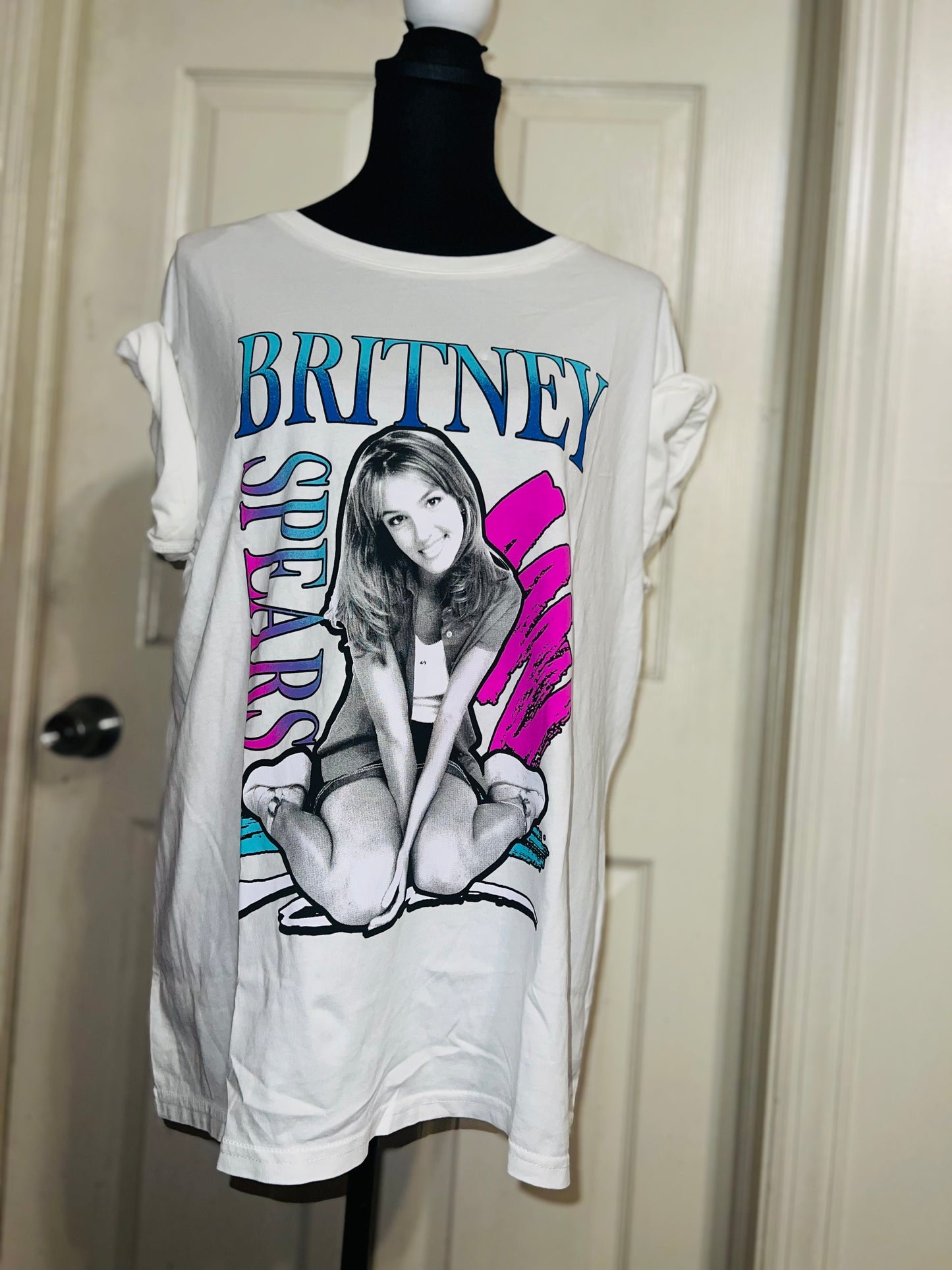 Britney Spears Oversized Distressed Tee