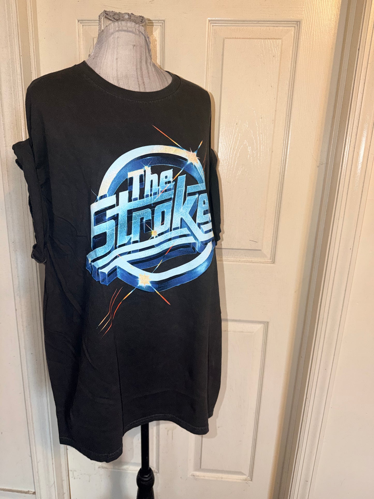 The Strokes Double Sided Oversized Distressed Tee