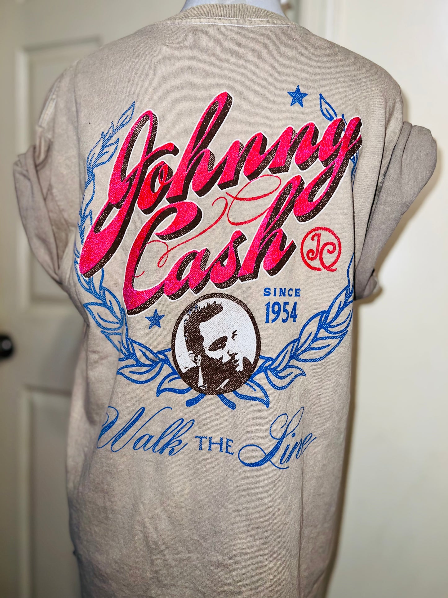 Johnny Cash Double Sided Oversized Distressed Tee