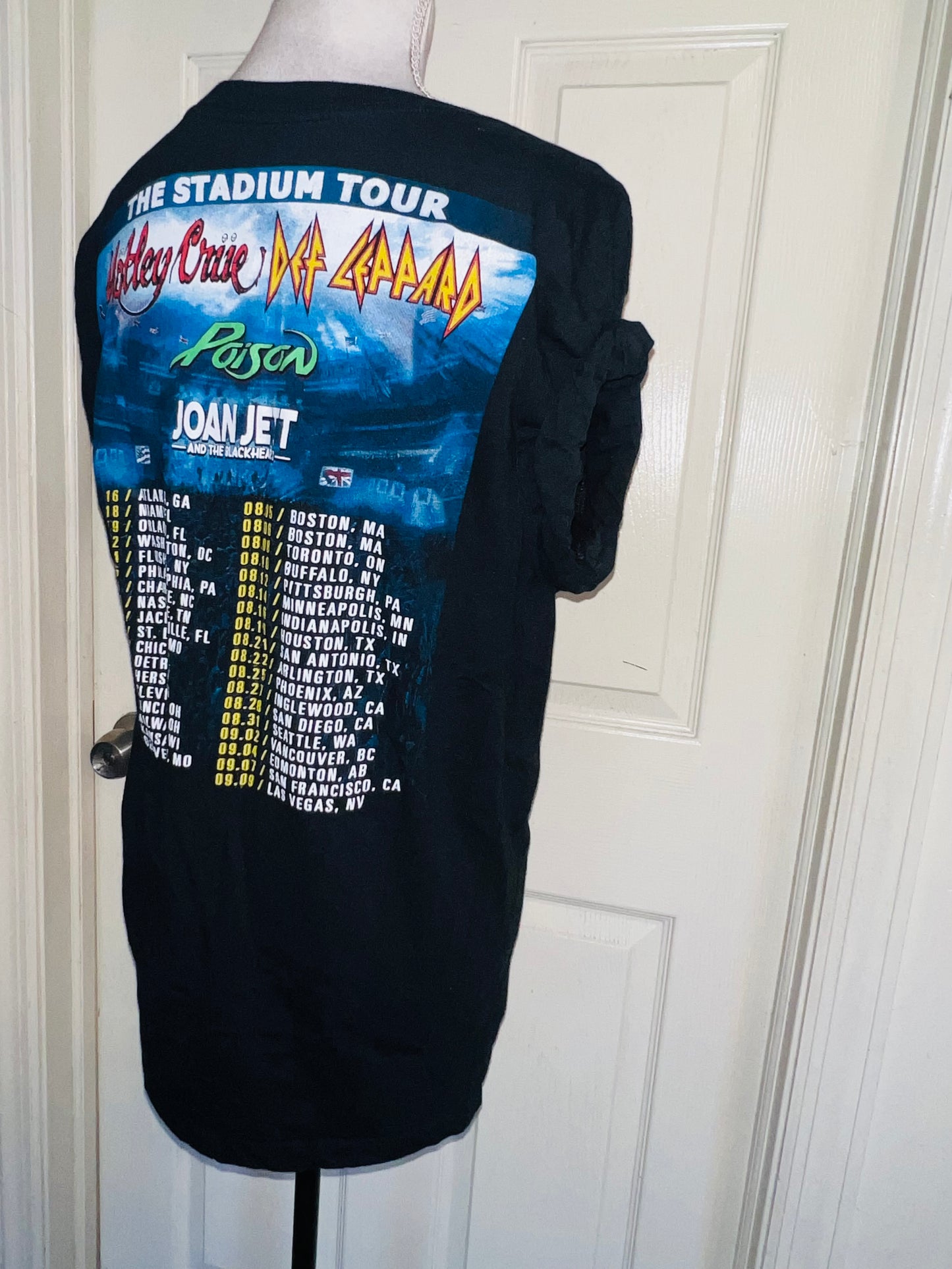 Motley Crue, Def Leppard, Poison, and Joan Jett Double Sided Oversized Tee