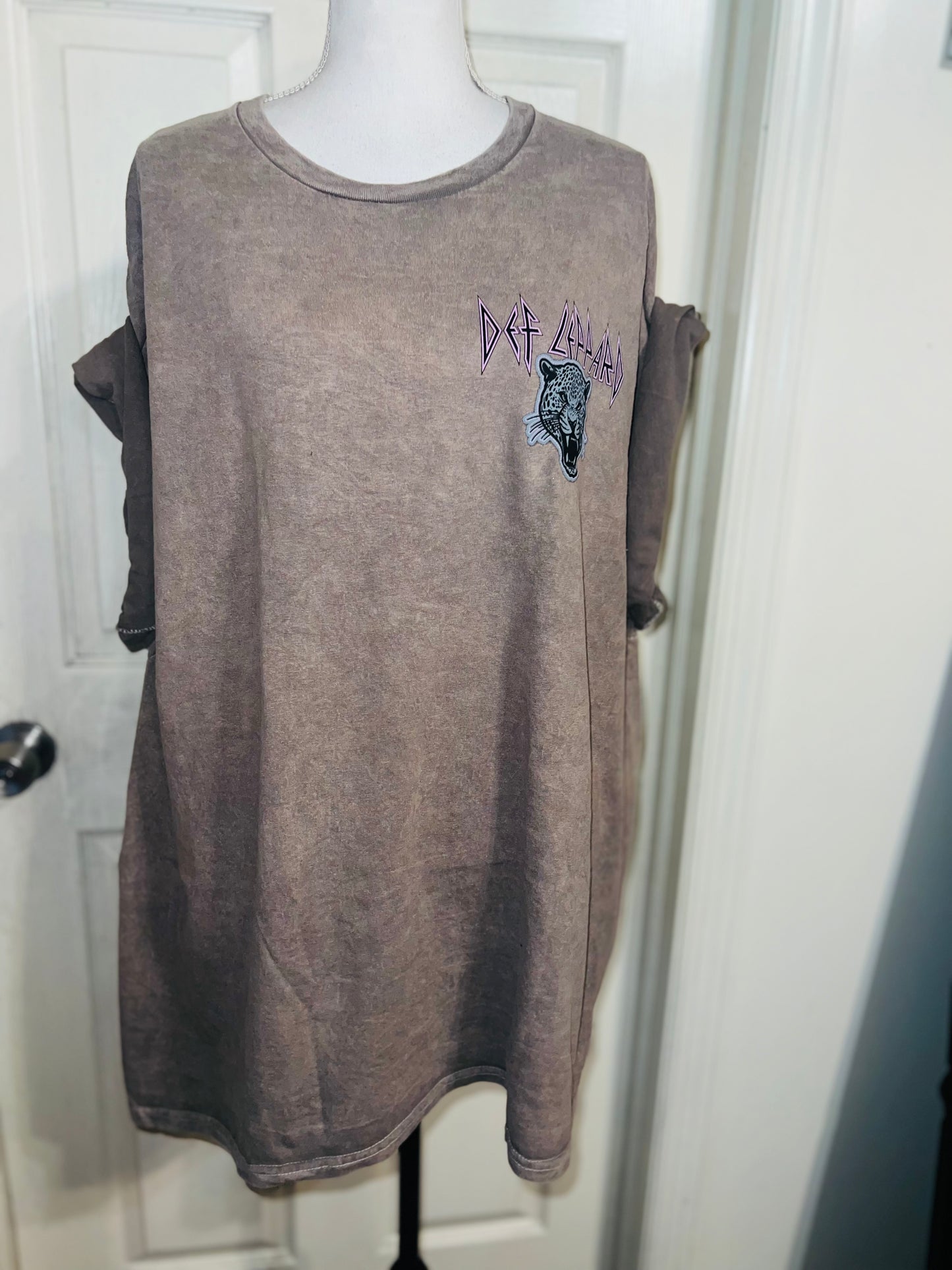 Def Leppard Double Sided Oversized Distressed Tee
