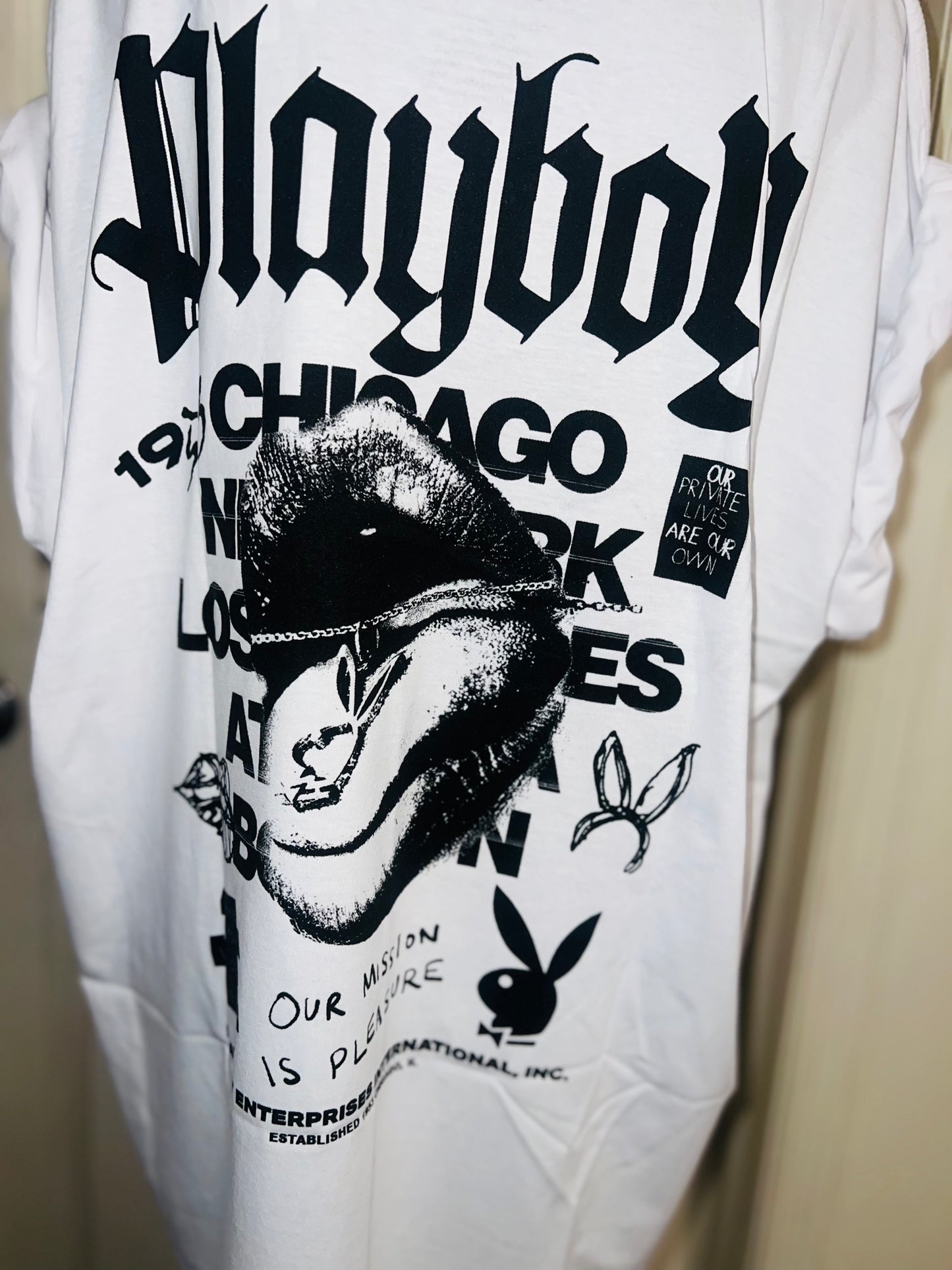 Playboy Double Sided Oversized Distressed Tee
