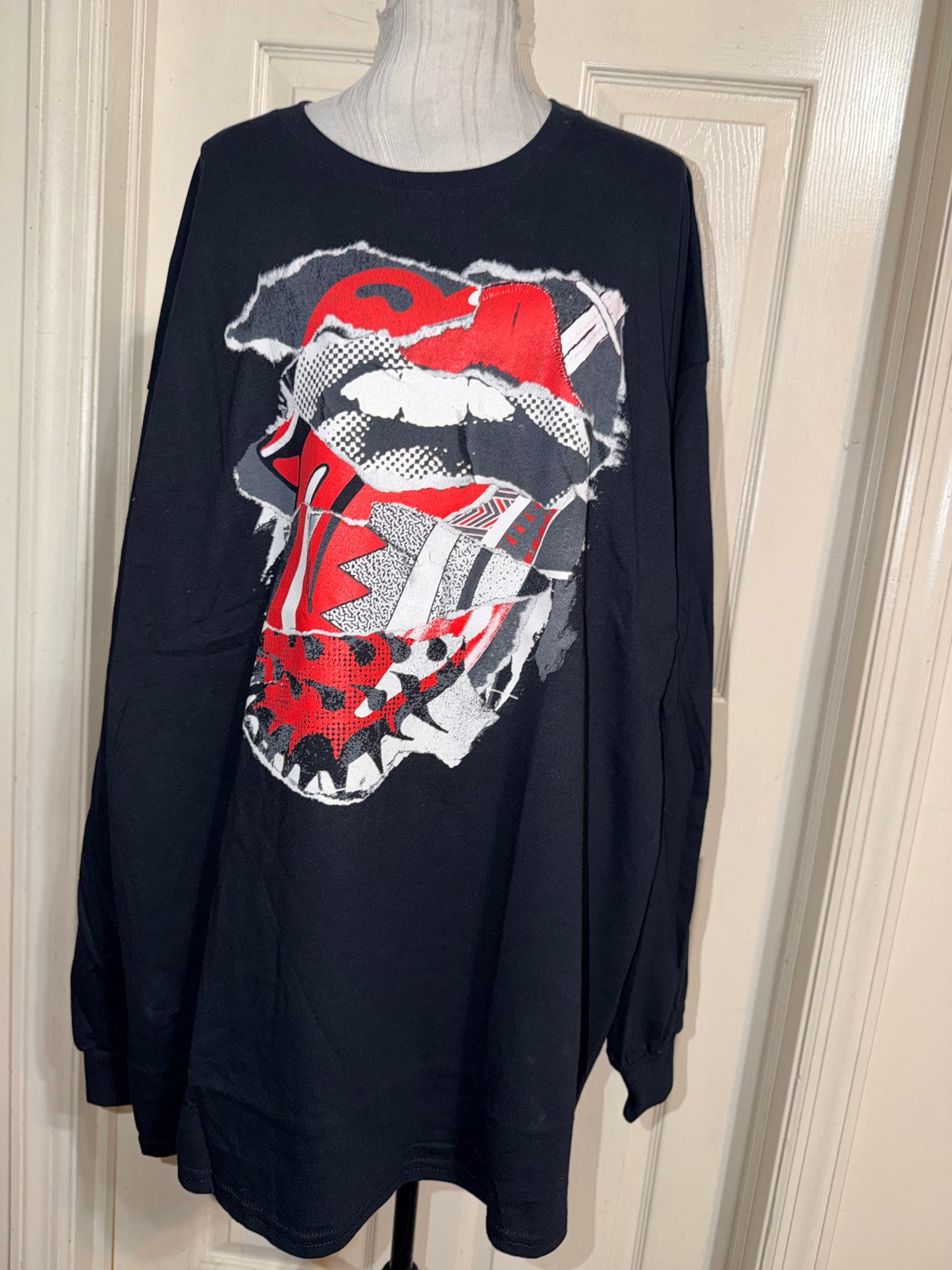 The Rolling Stones Oversized Distressed Long Sleeve Tee