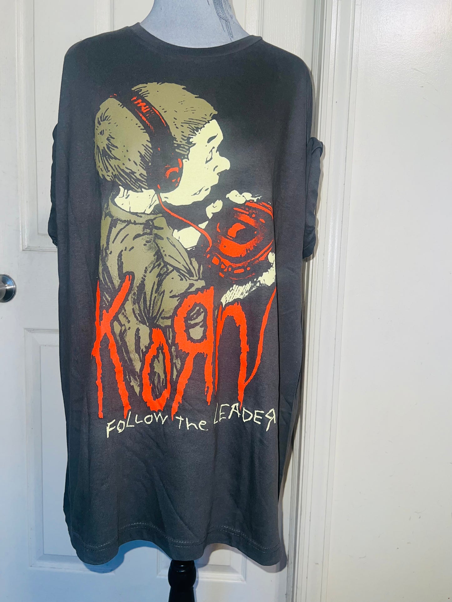 Korn Double Sided Oversized Distressed Tee