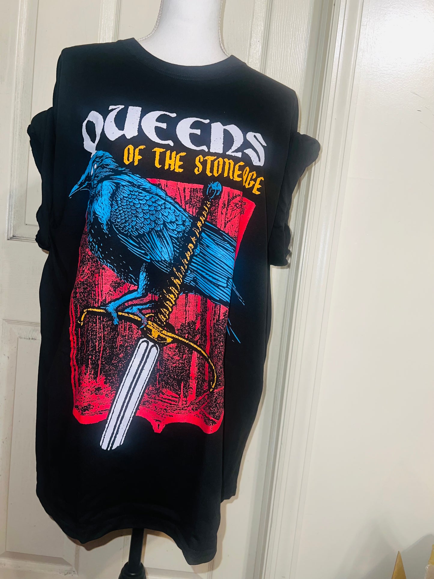 Queens of the Stoneage Oversized Distressed T-Shirt