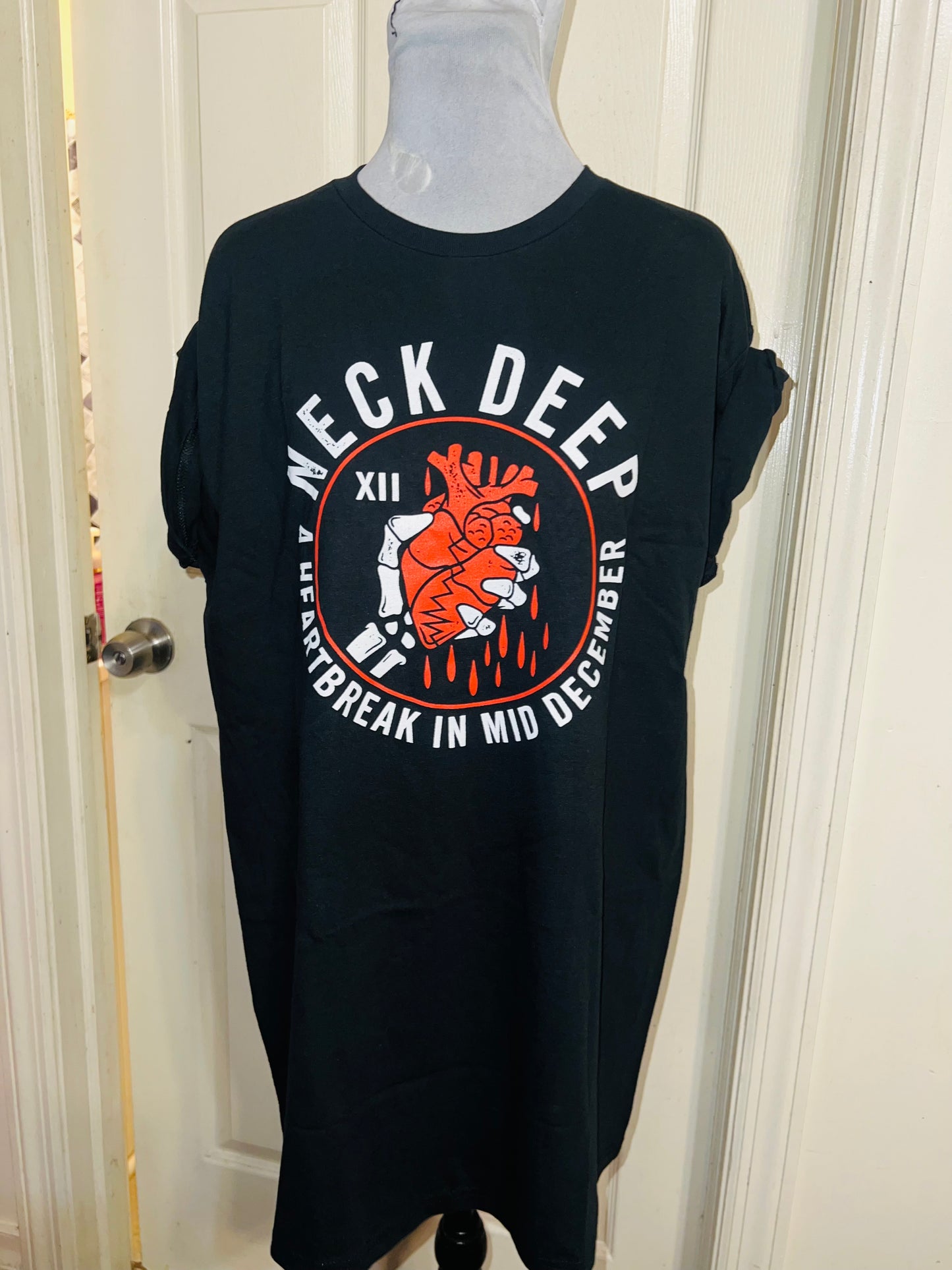 Neck Deep Oversized Distressed Tee