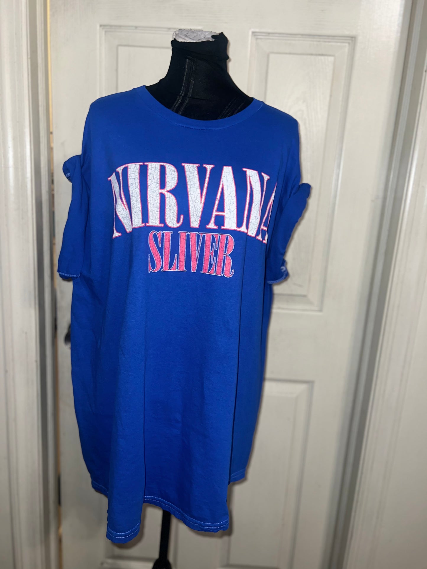 Nirvana Double Sided Oversized Distressed Tee