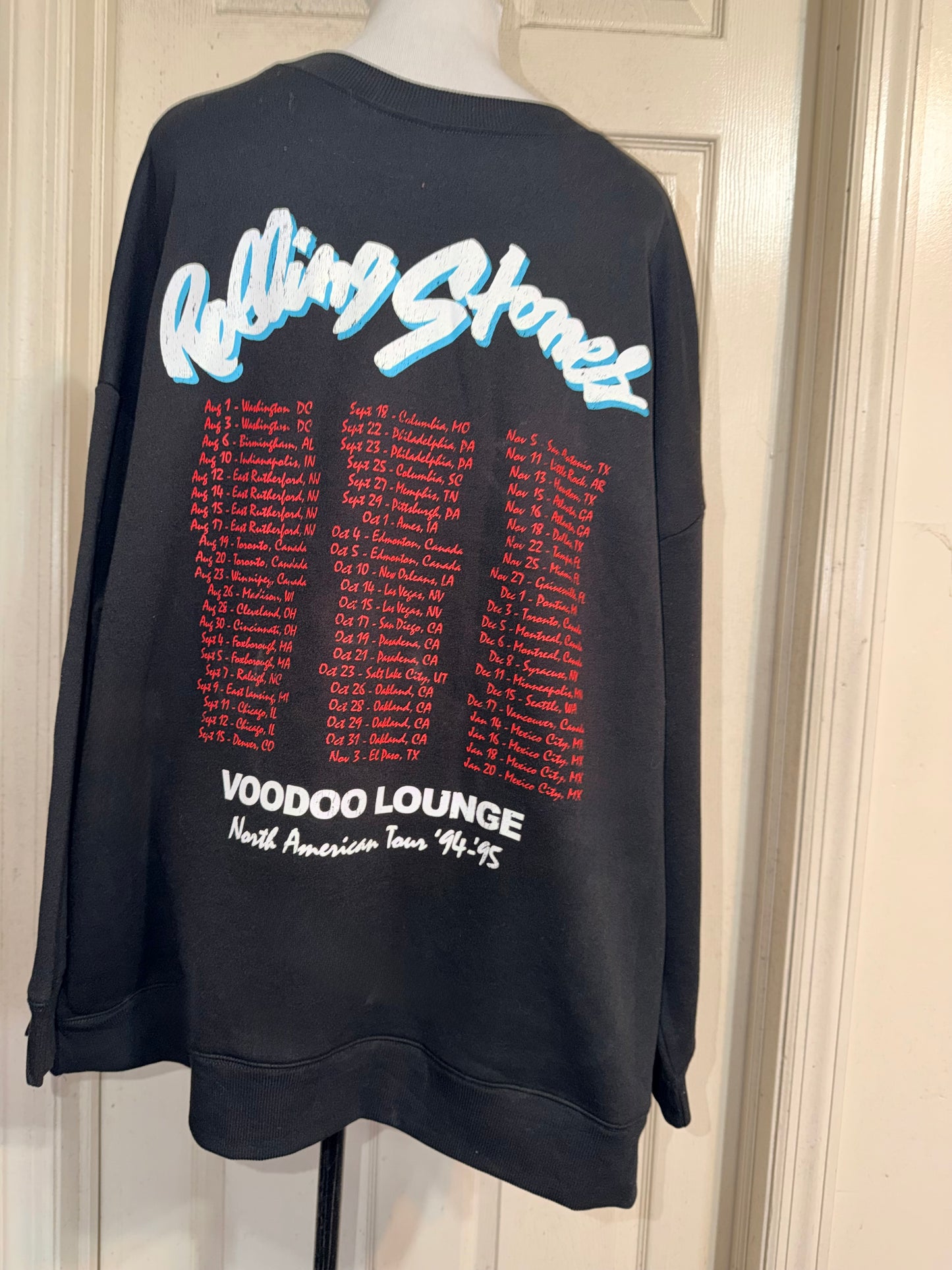 The Rolling Stones Double Sided Oversized Distressed Sweatshirt
