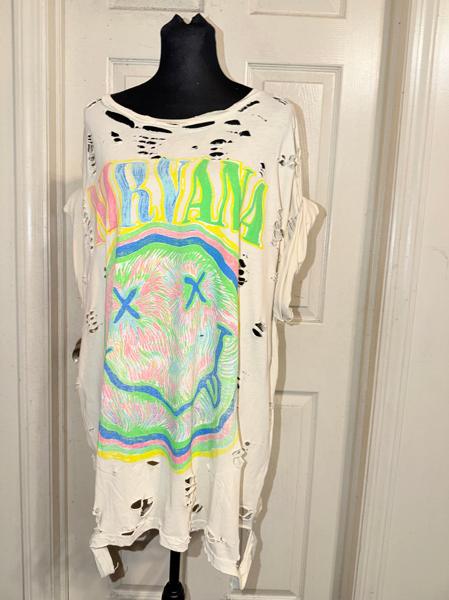 Nirvana Oversized Distressed Tee